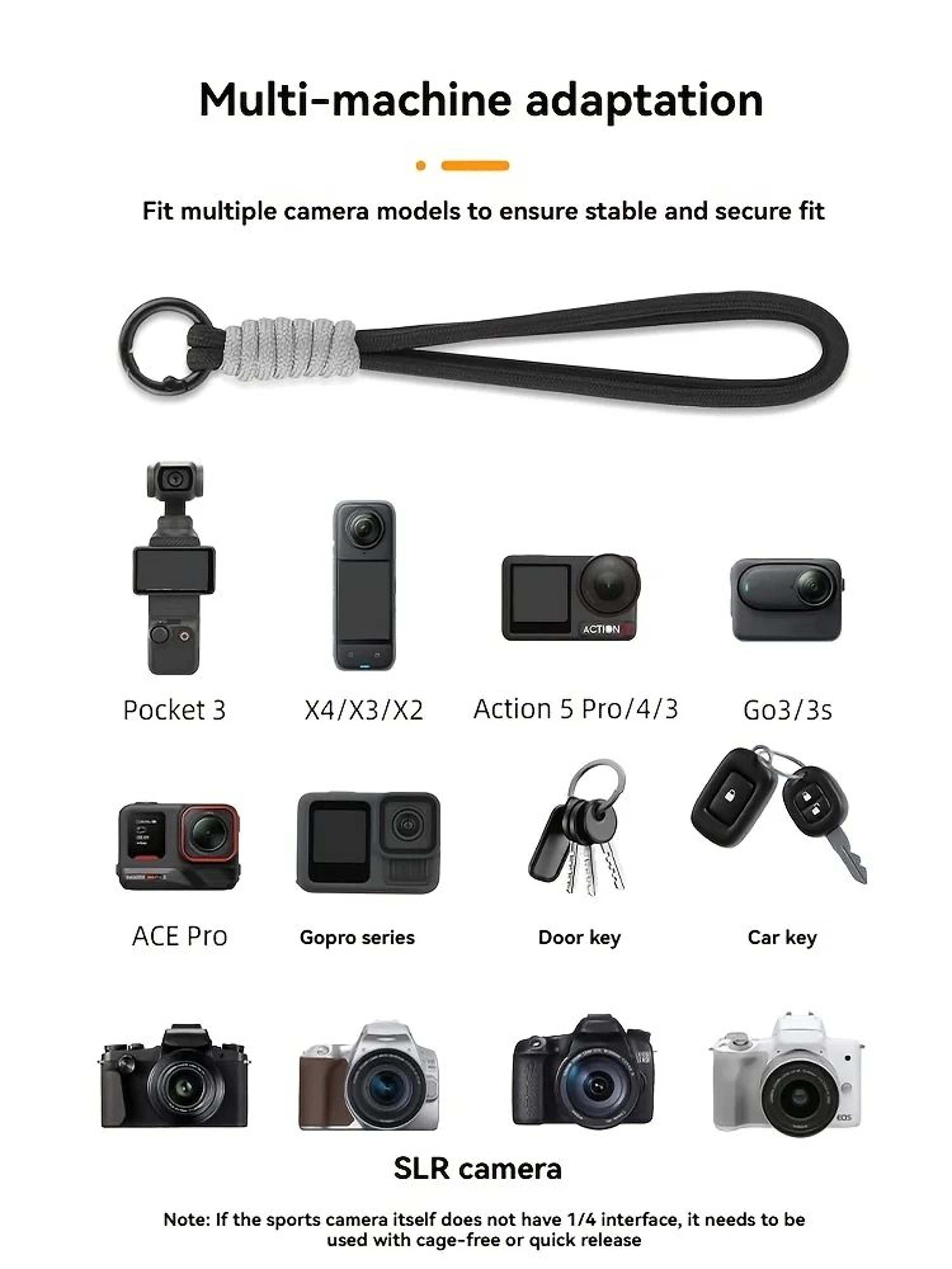 Adjustable Wrist Hand Strap For DJI Osmo And Insta360 Cameras 1