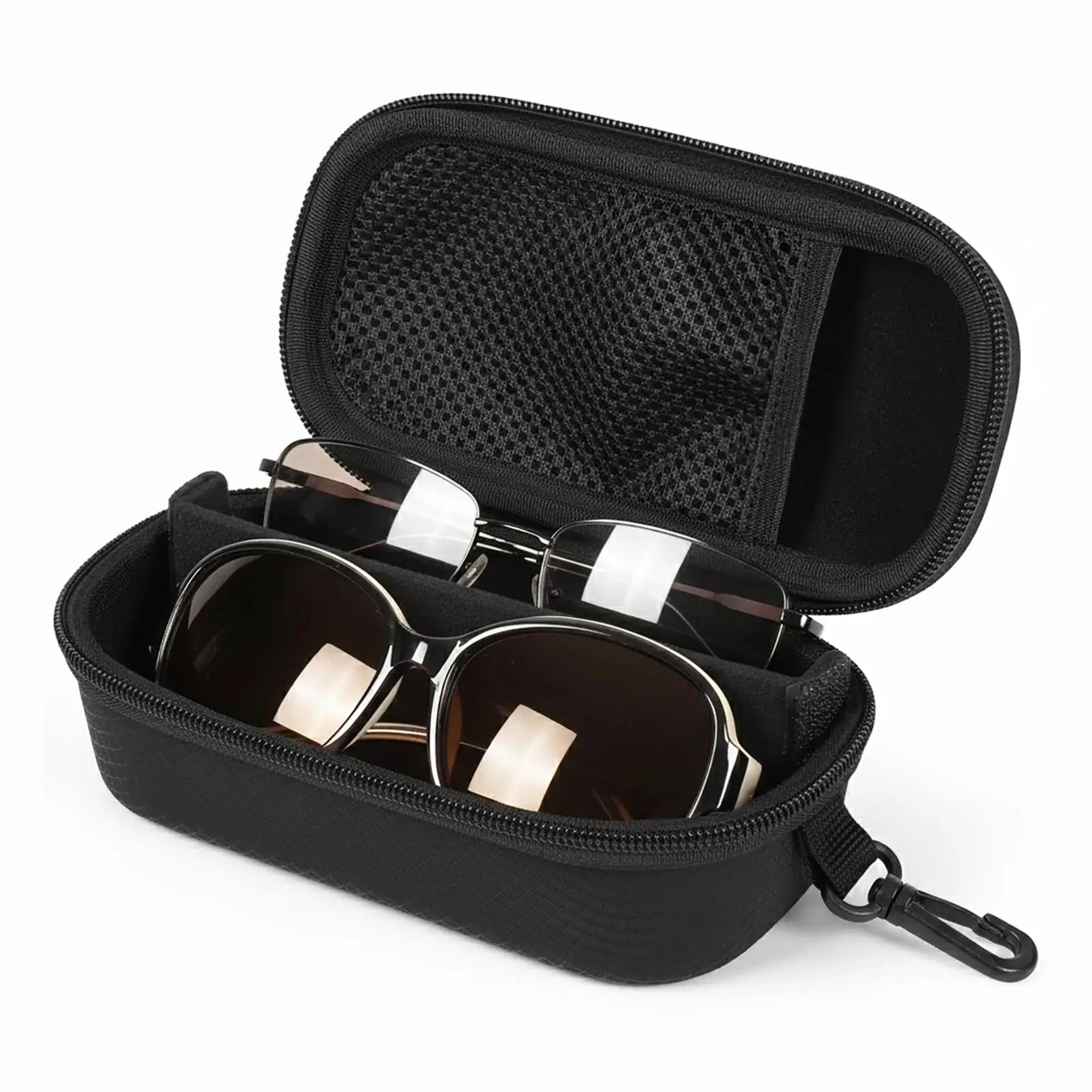 double hard shell eyeglasses and sunglasses travel case