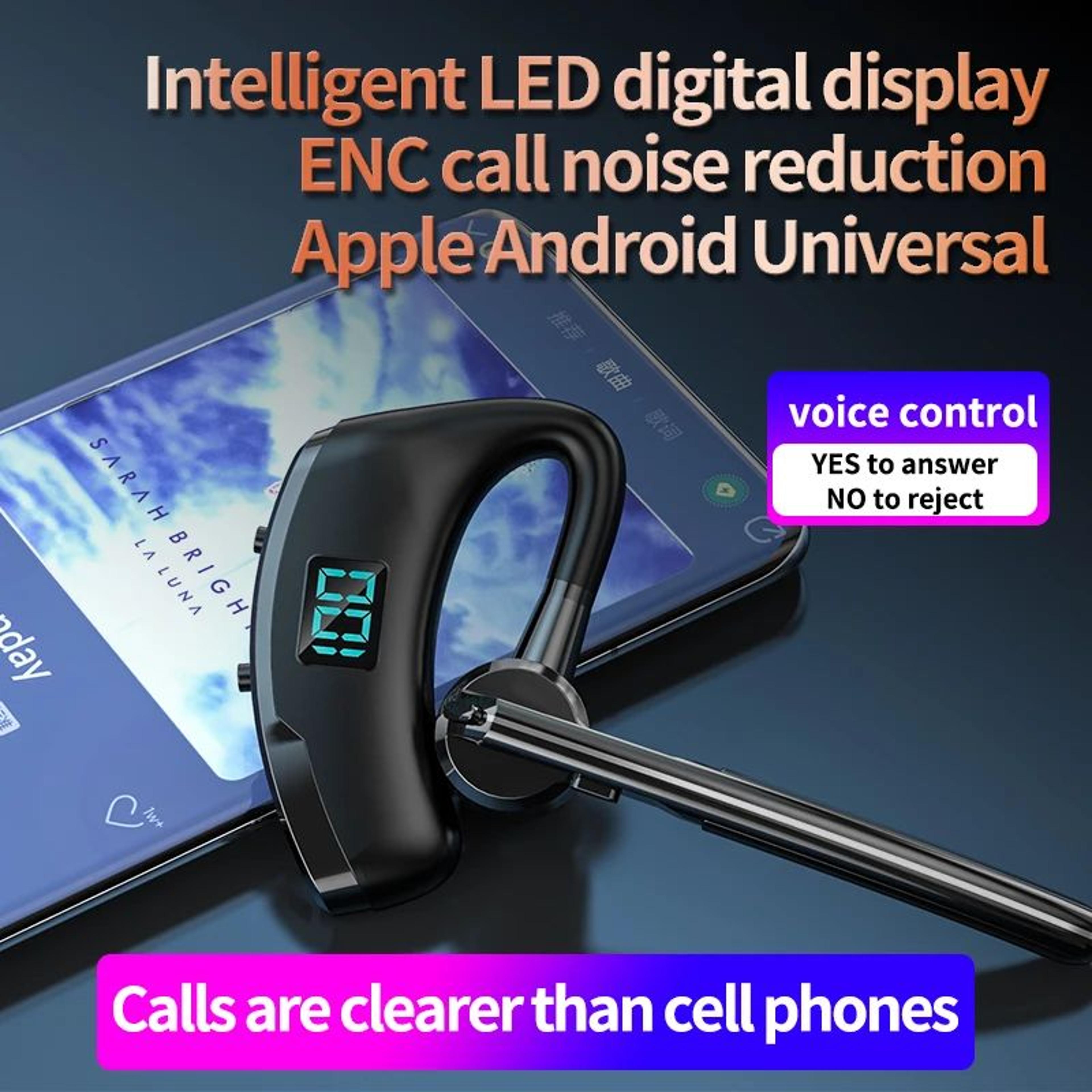 V8S Bluetooth Headset With LED Display And HD Microphone 1