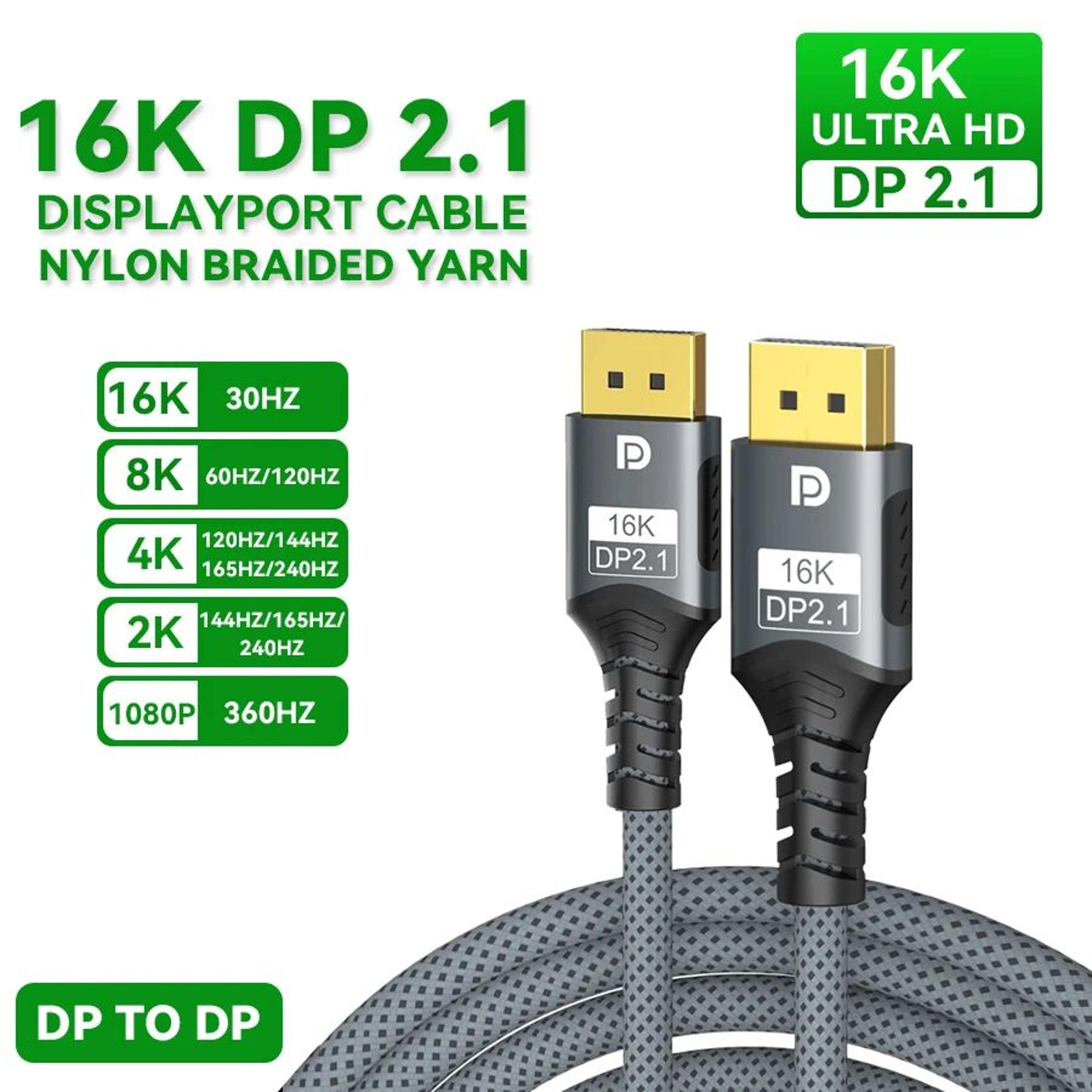 16K DisplayPort 21 High Speed Gaming Cable 8