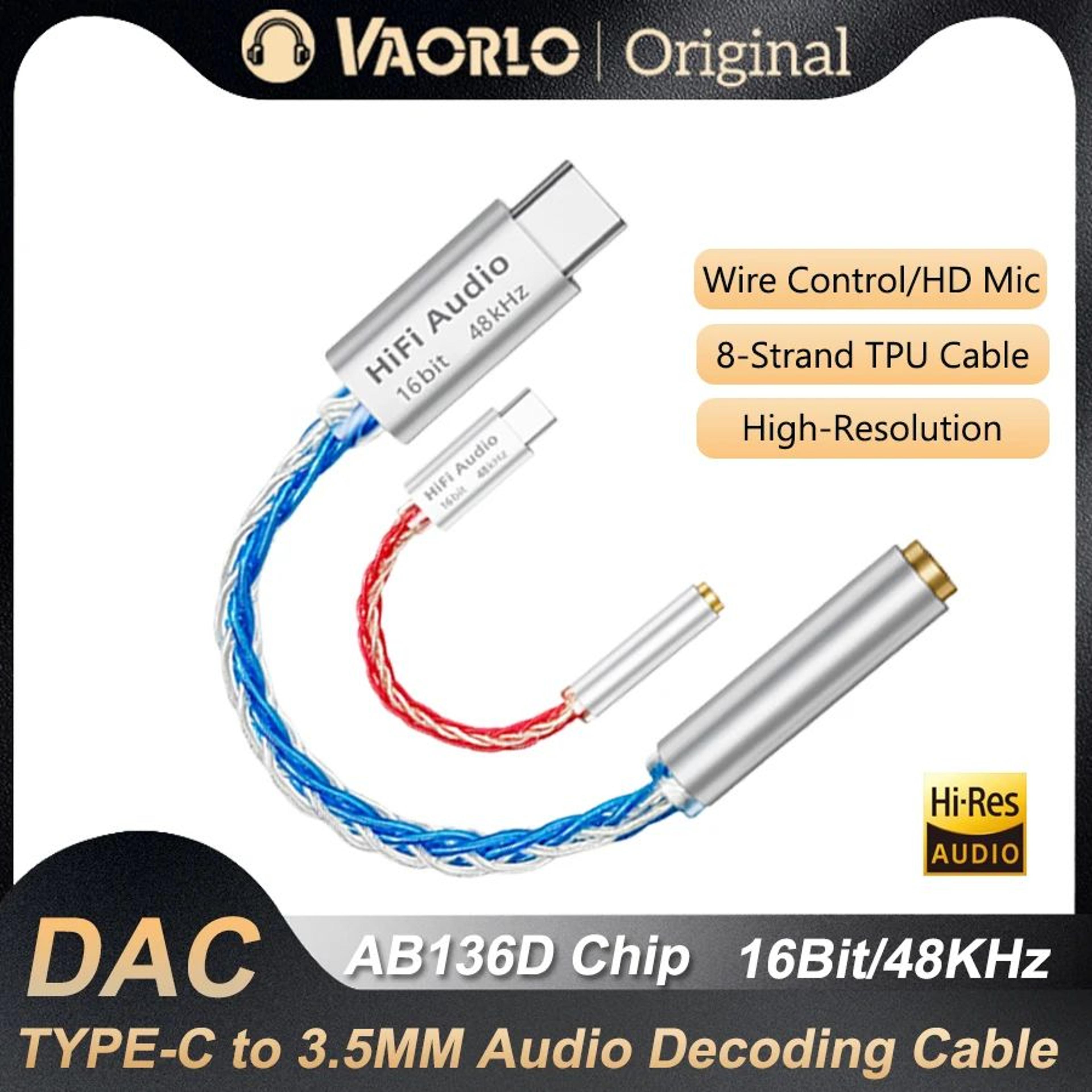 USB Type C To 35mm HiFi DAC Audio Adapter 0