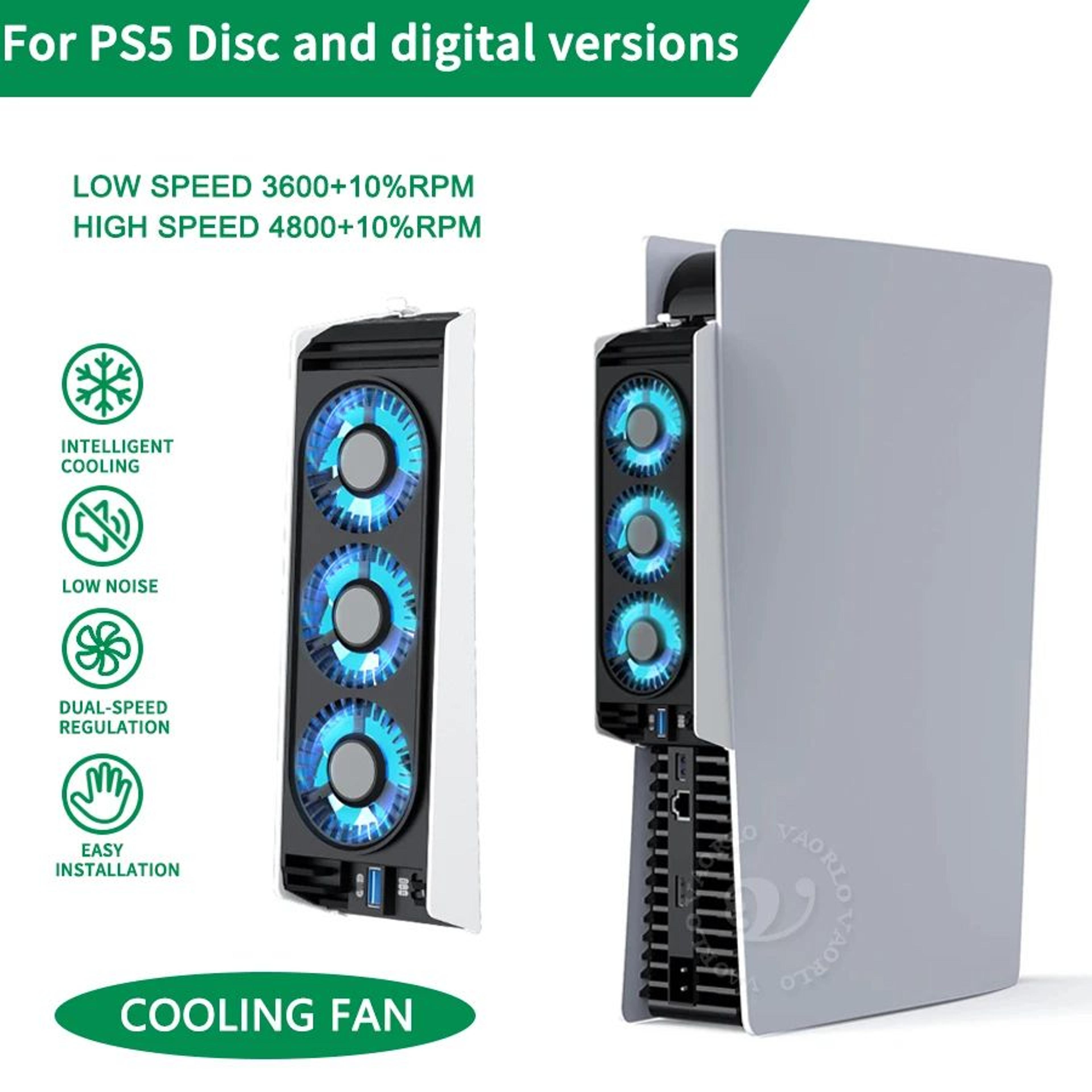 PS5 Disc And Digital Version Console Cooling Fan With USB 30 Hub 0