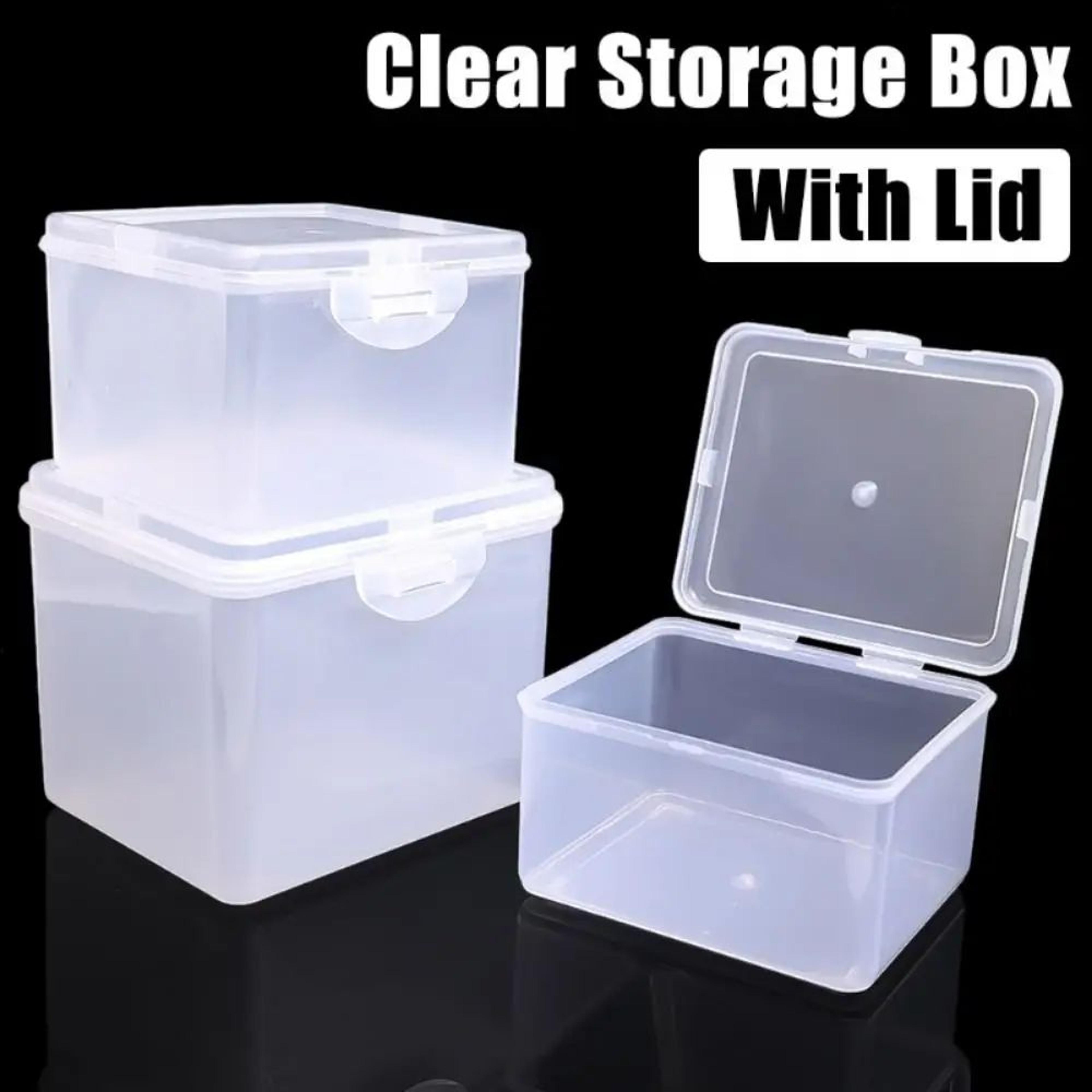 Clear Rectangular Multipurpose Storage Box For Small Essentials 0