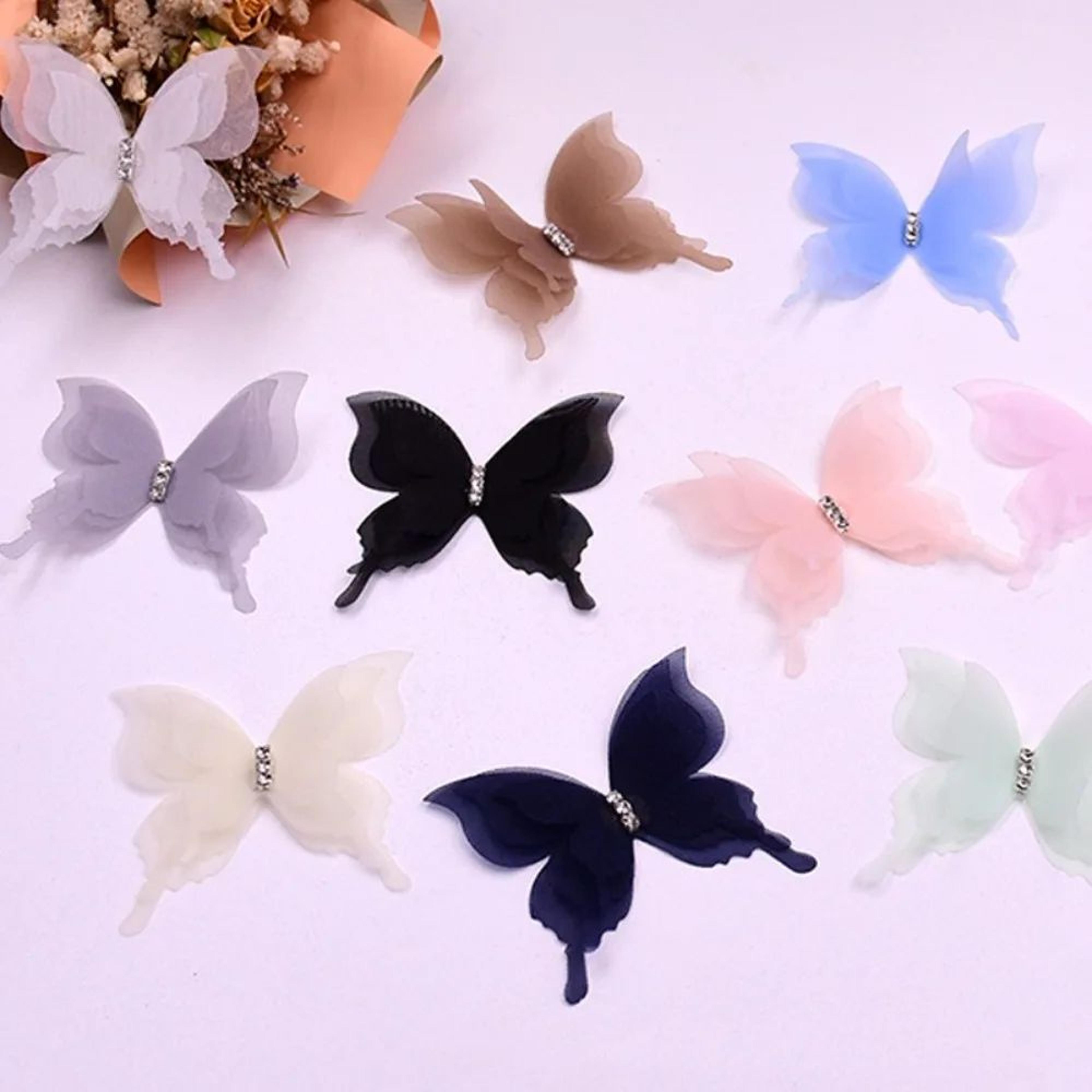 20 Piece Gradient Organza 3D Butterfly Appliques For DIY Crafts 2