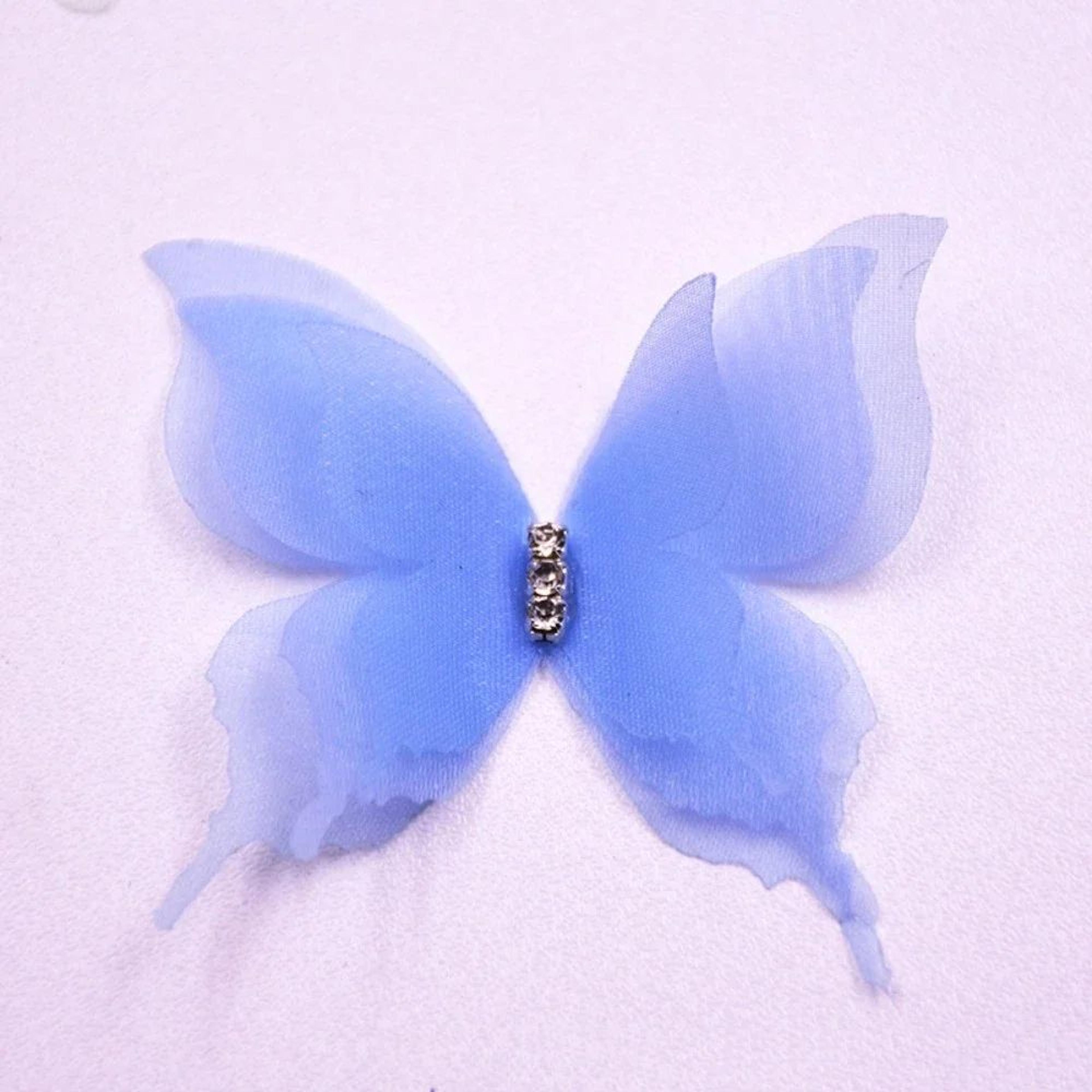 20 Piece Gradient Organza 3D Butterfly Appliques For DIY Crafts 9