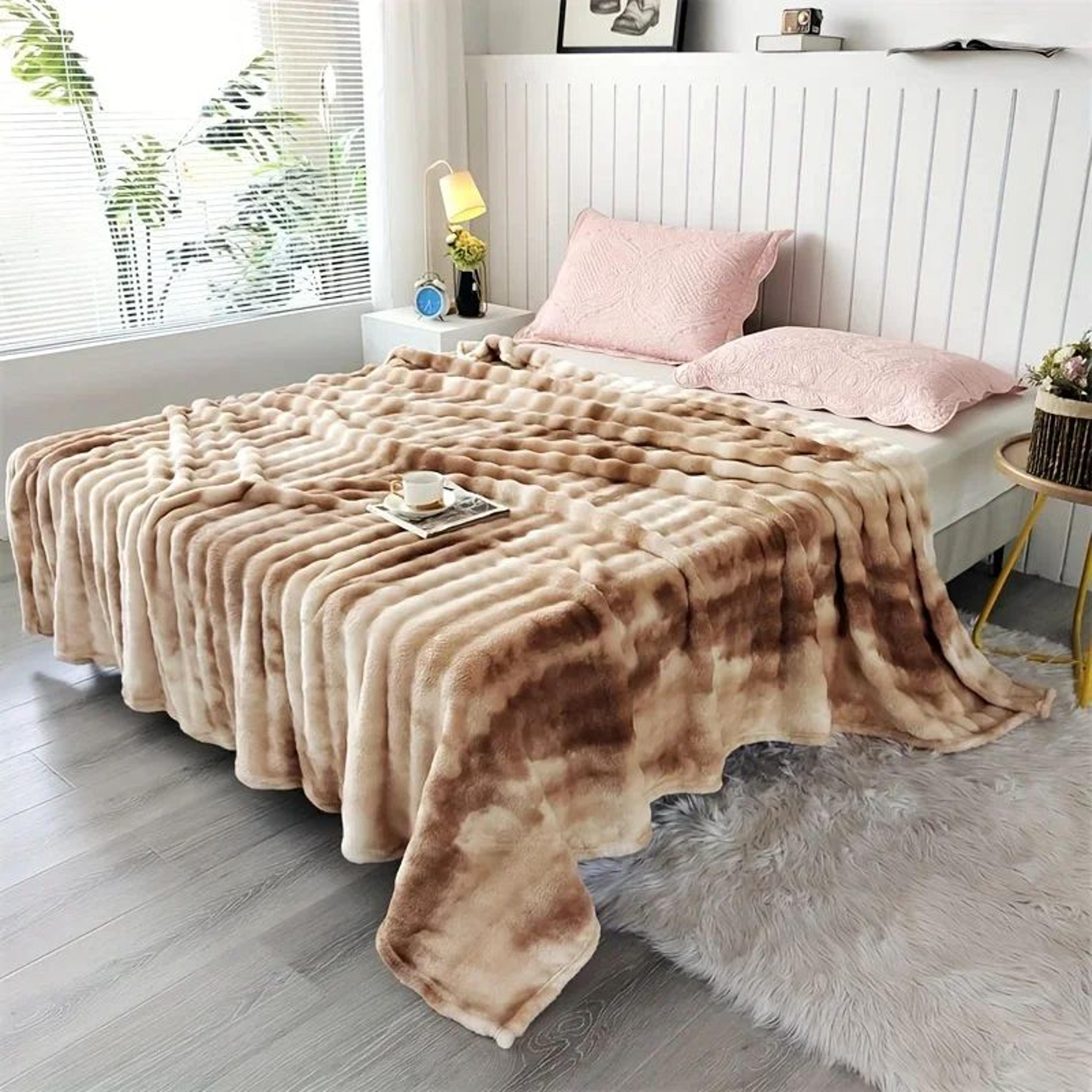 Luxury Faux Rabbit Fur Soft Thick Warm Throw Blanket 10
