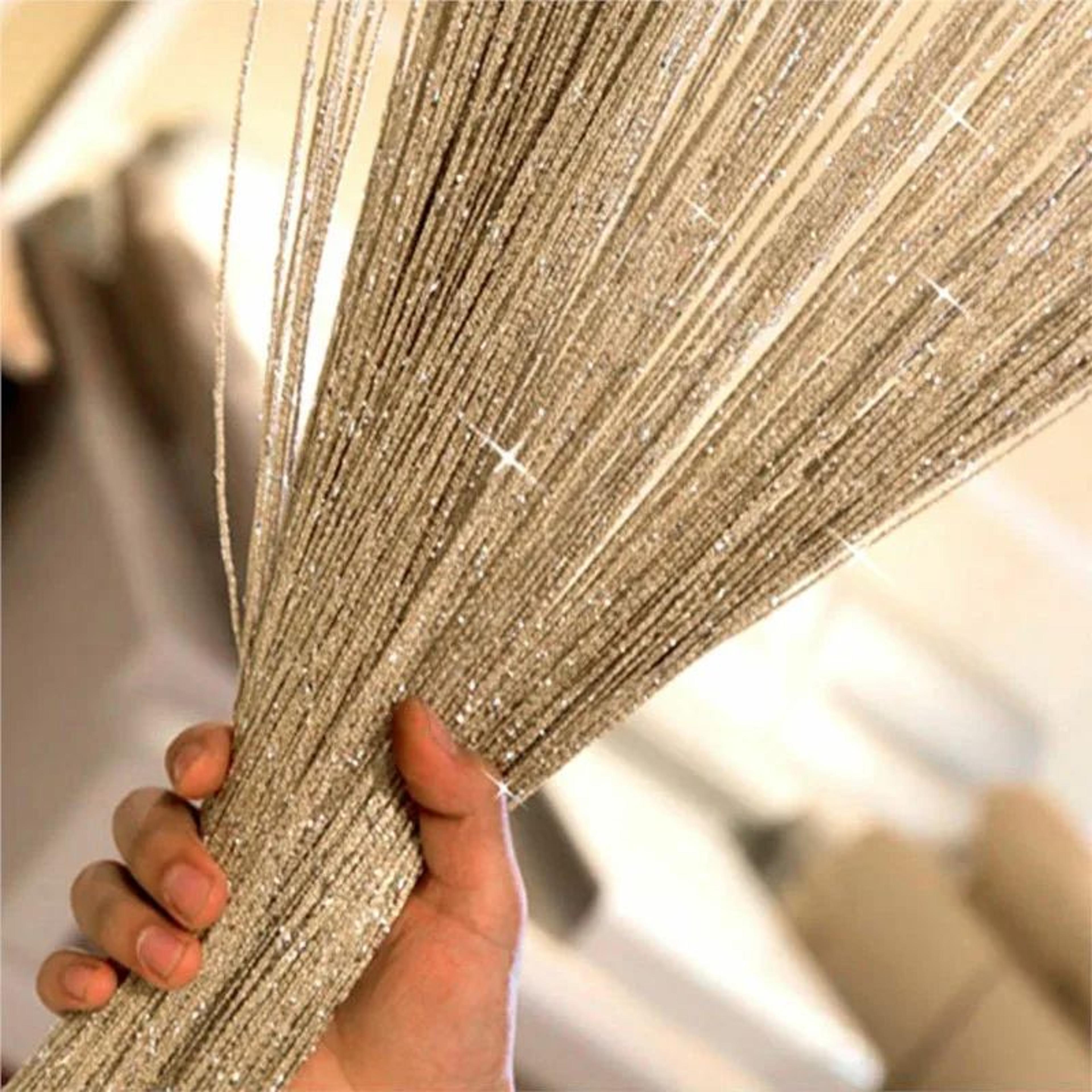 Glitter Silver Tassel String Curtain For Door And Window 3