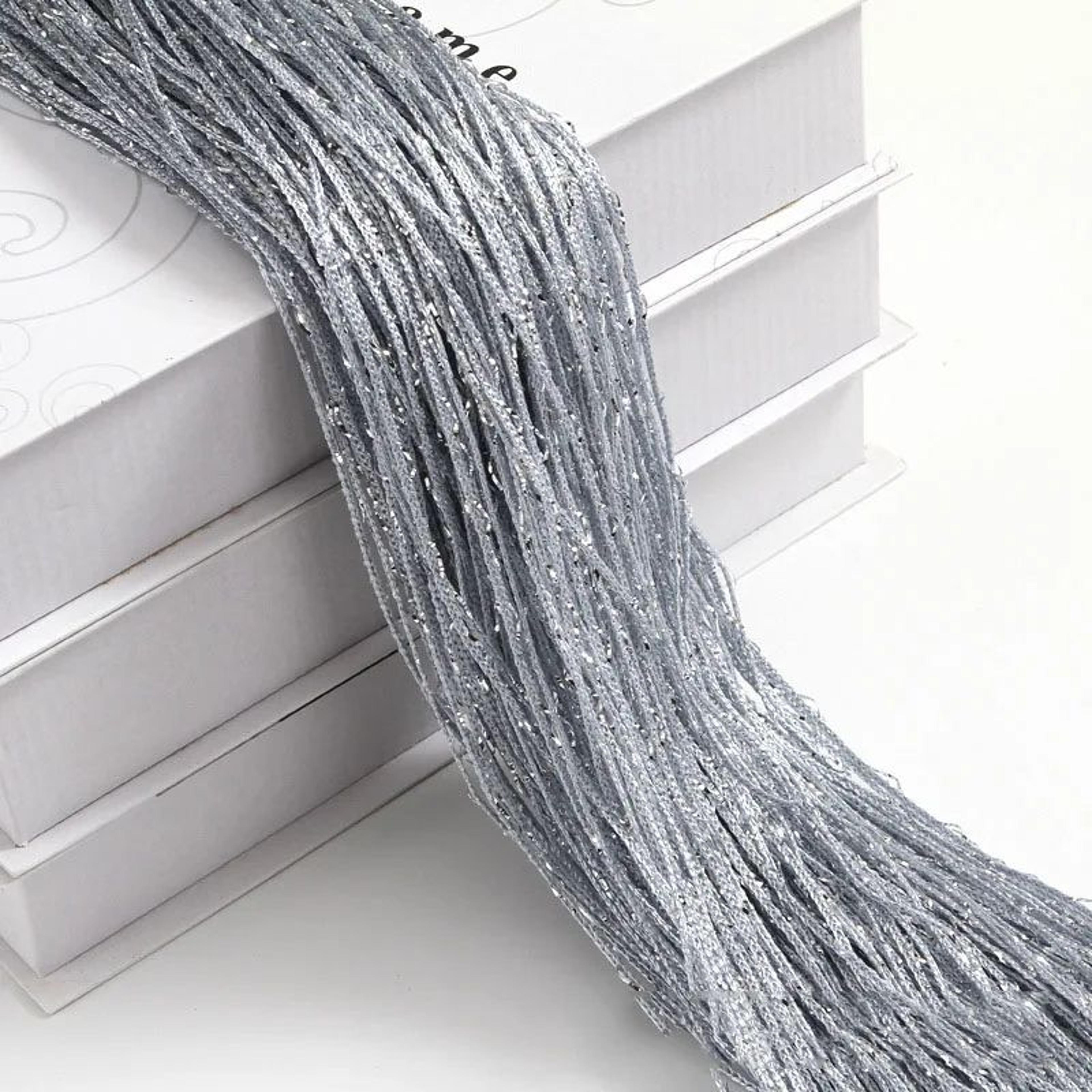Glitter Silver Tassel String Curtain For Door And Window 12
