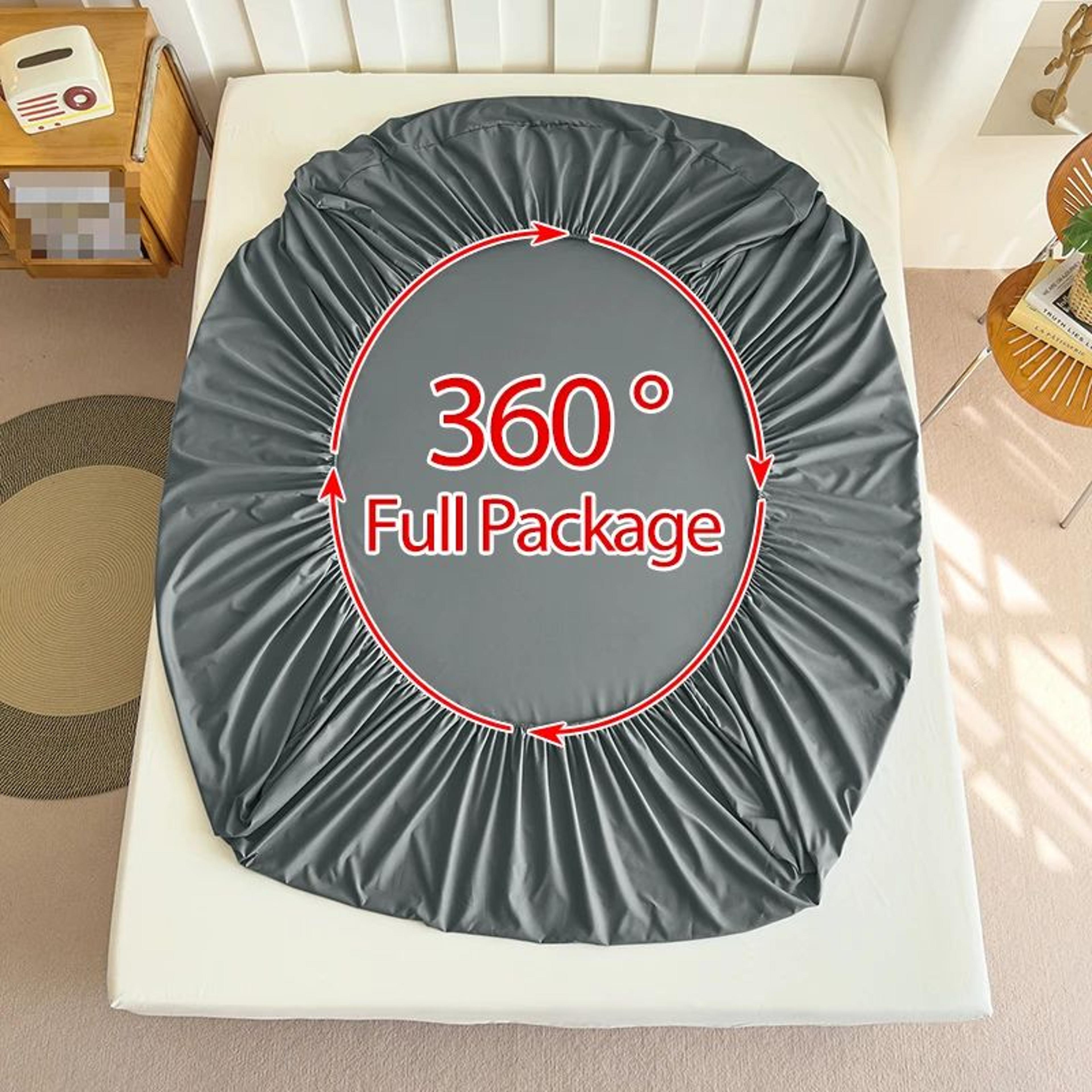Solid Color Elastic Fitted Mattress Protector 2