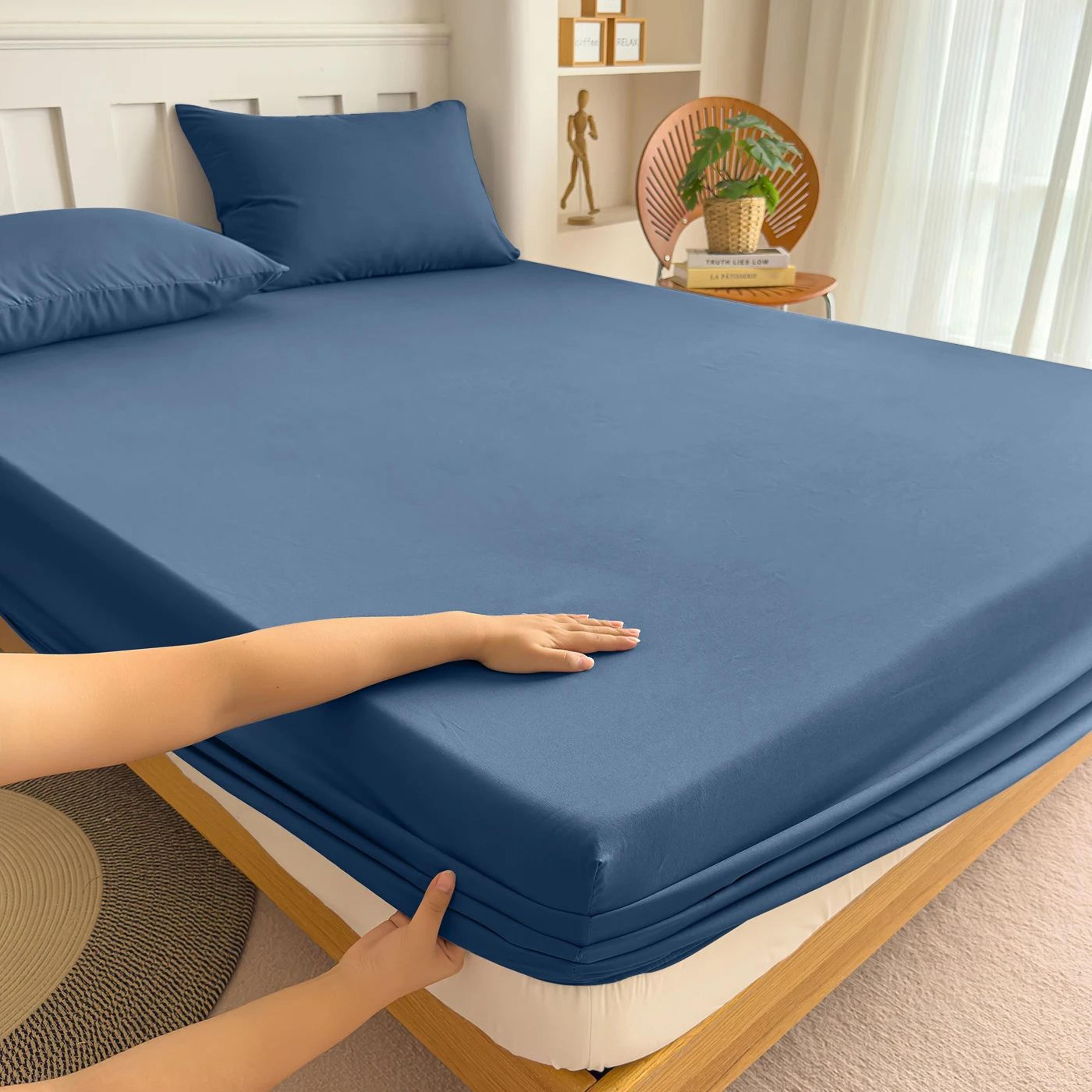 Solid Color Elastic Fitted Mattress Protector 9