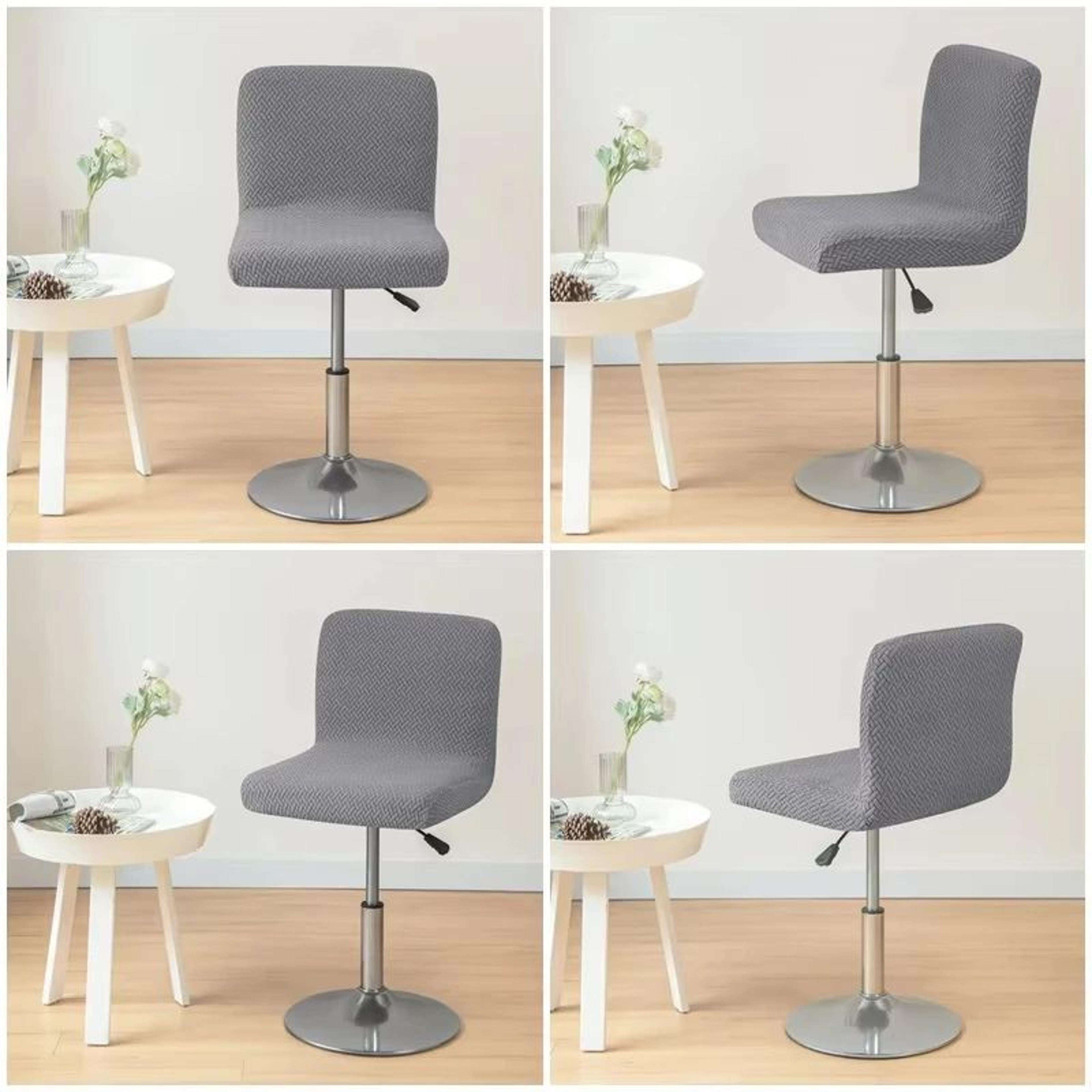 Stretch Jacquard Short Back Bar Stool Chair Cover 4