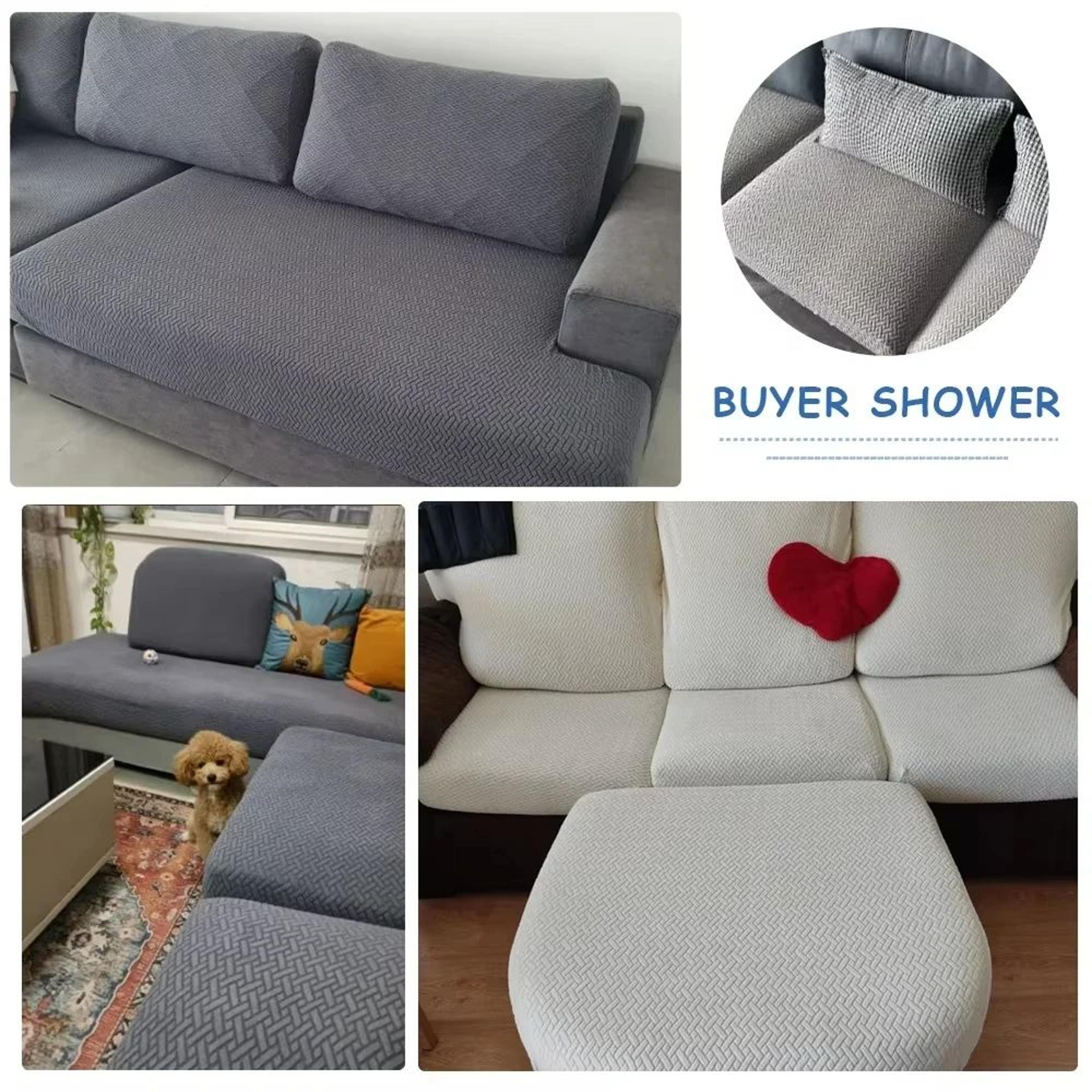 Thick Jacquard Stretch Sofa Seat Cushion Cover 4
