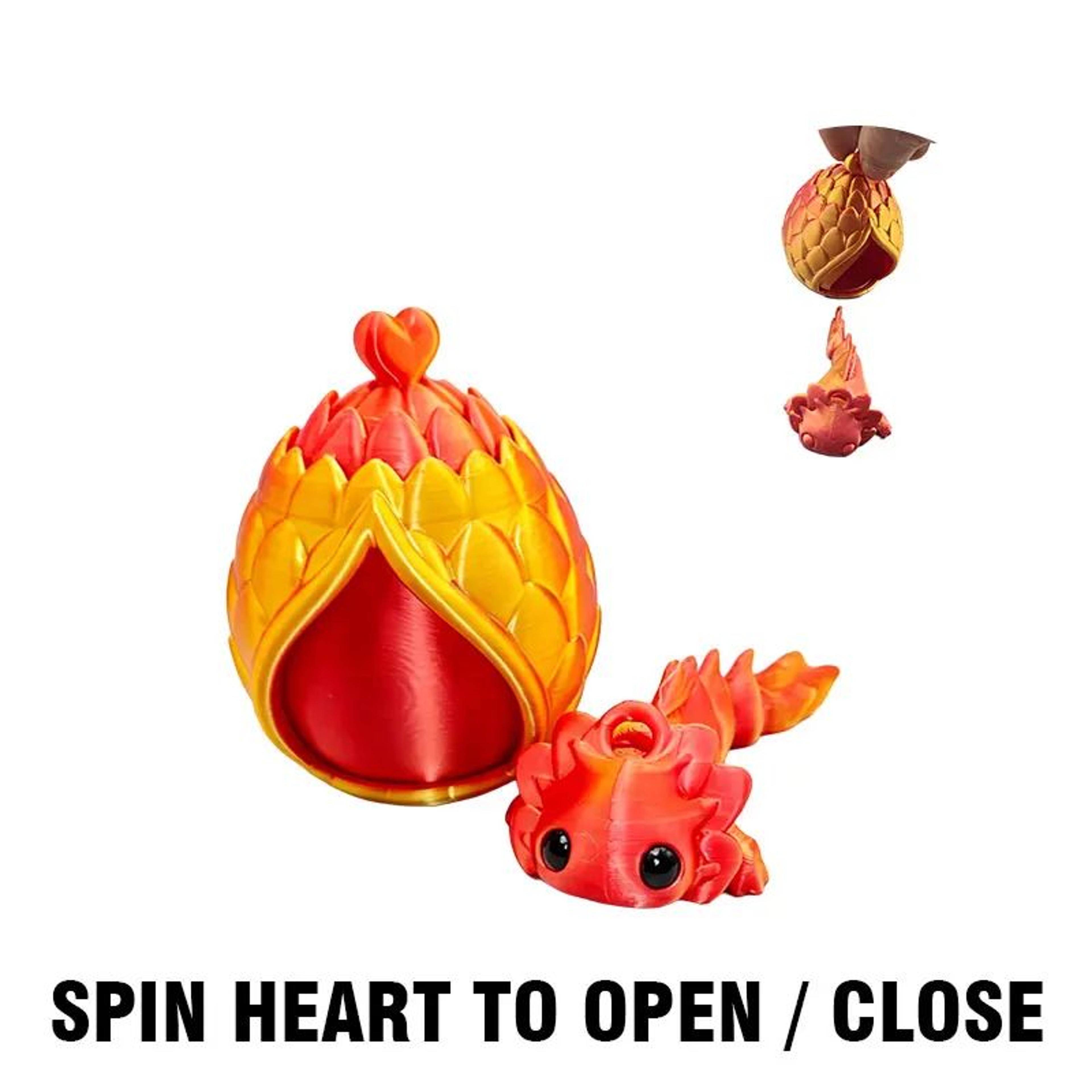 3D Printed Dragon Egg Mini Dragon Figurine 3