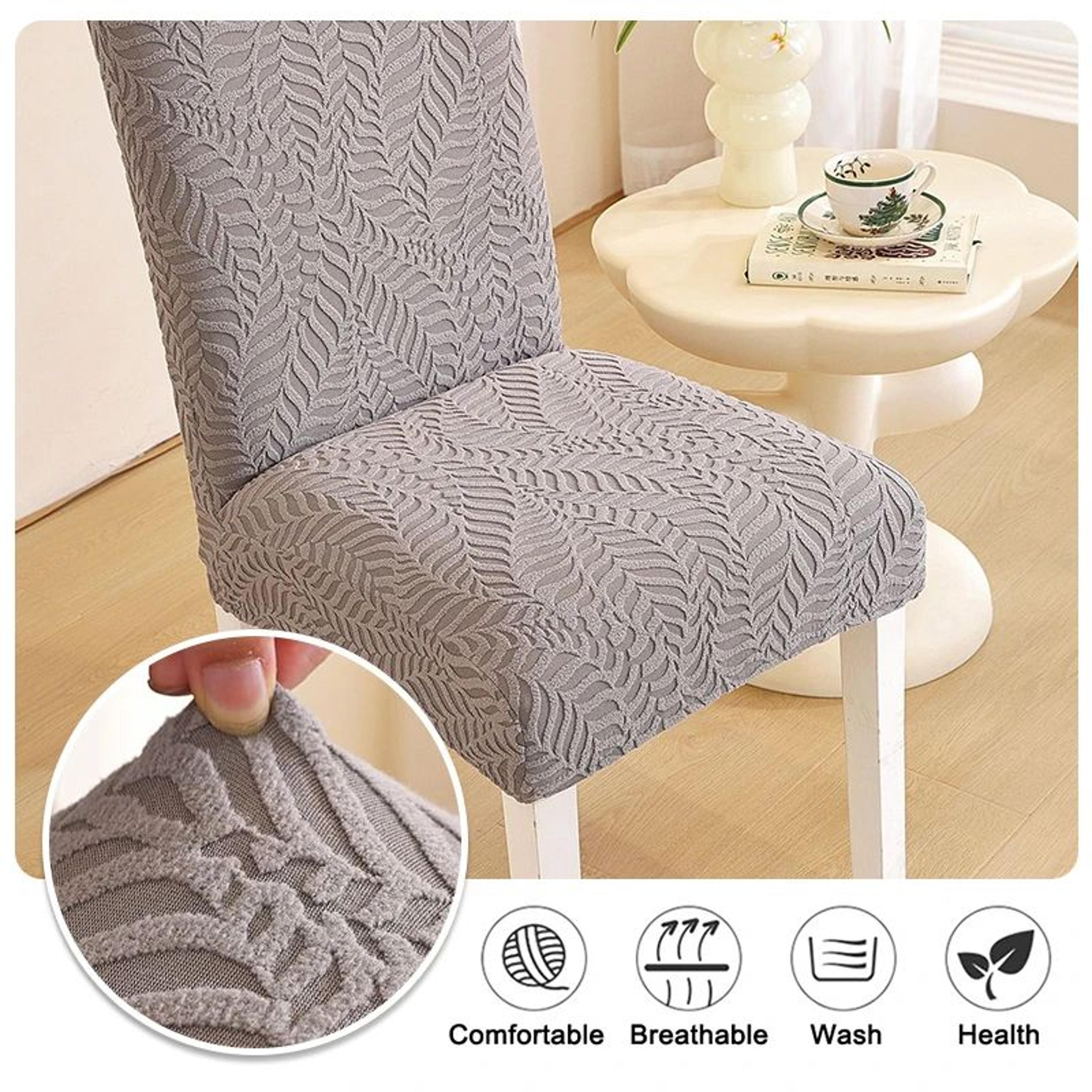 Thickened Leaf Pattern Stretch Dining Chair Cover 2
