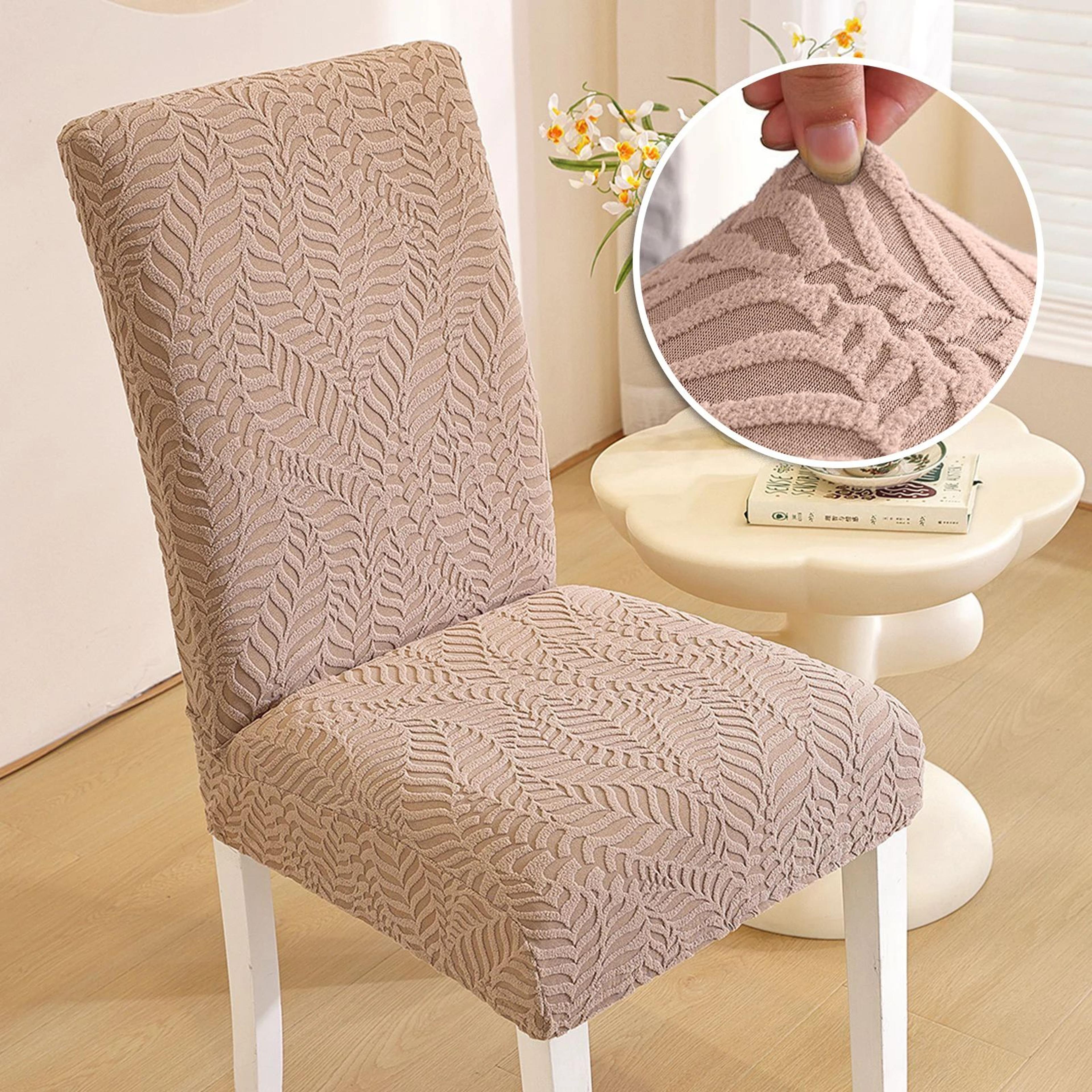 Thickened Leaf Pattern Stretch Dining Chair Cover 7