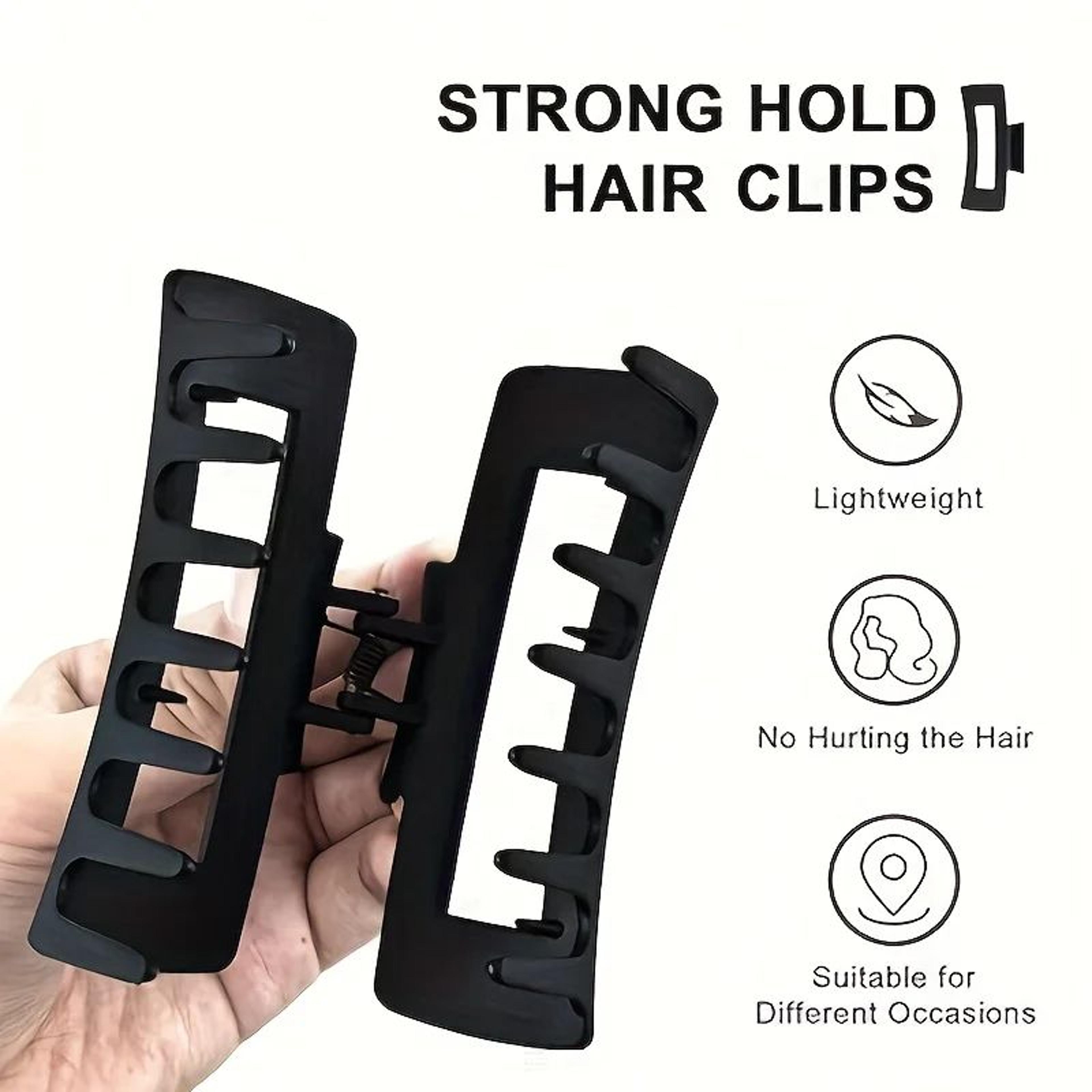 Rectangular Non Slip Hair Claw Clips Set 4