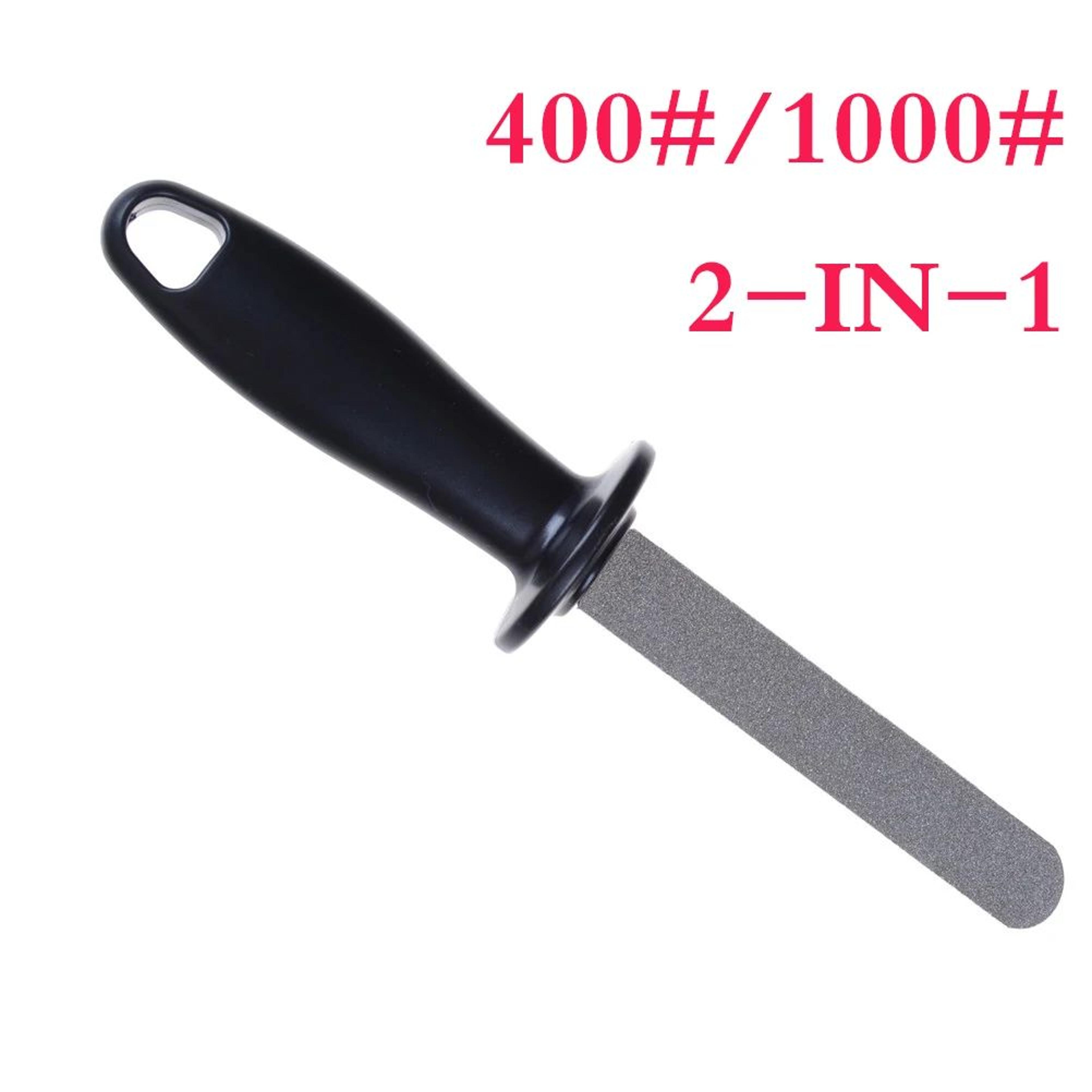 Double Sided Diamond Knife Sharpener With Non Slip Handle 0