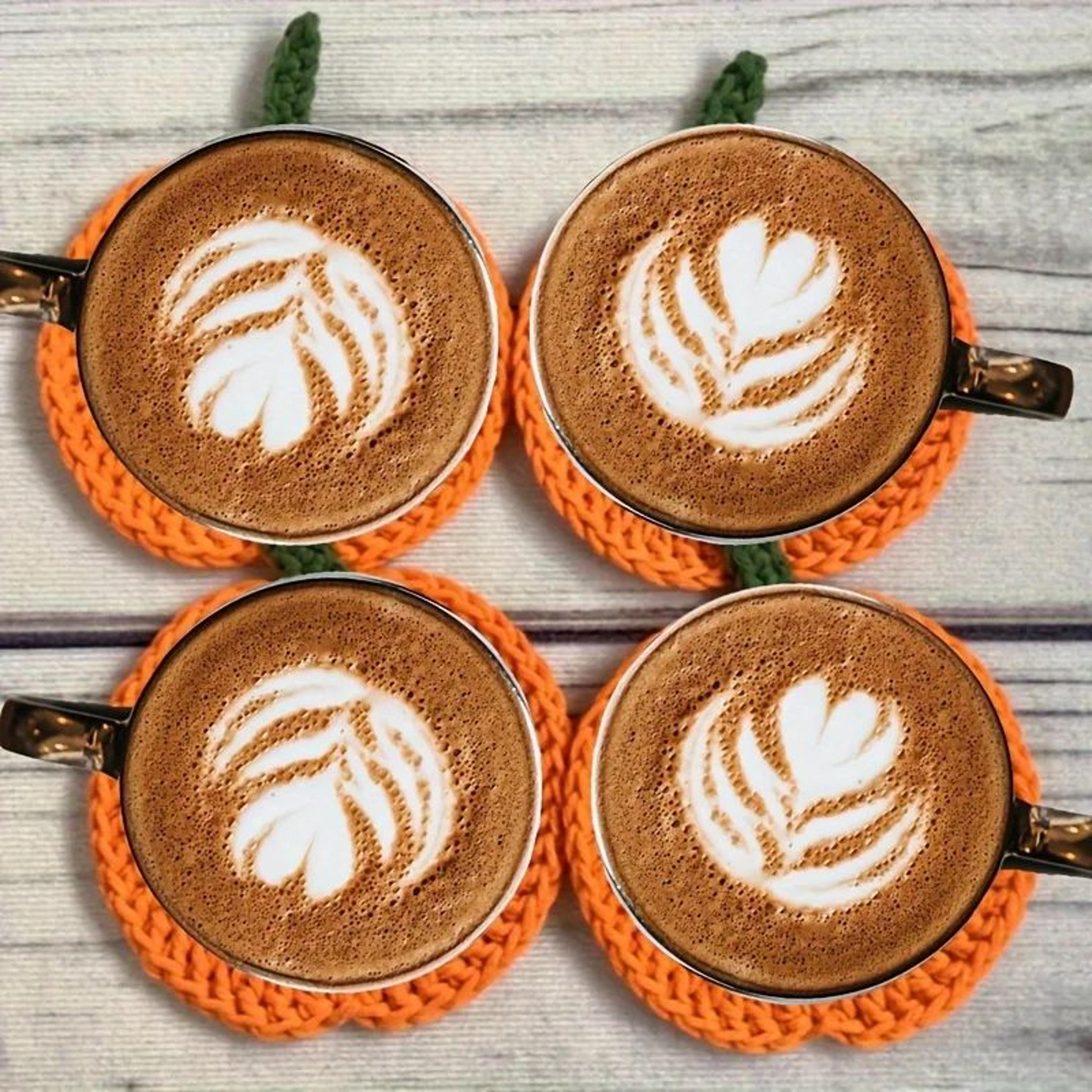 Handmade Crochet Pumpkin Coasters For Fall Table Decor 2