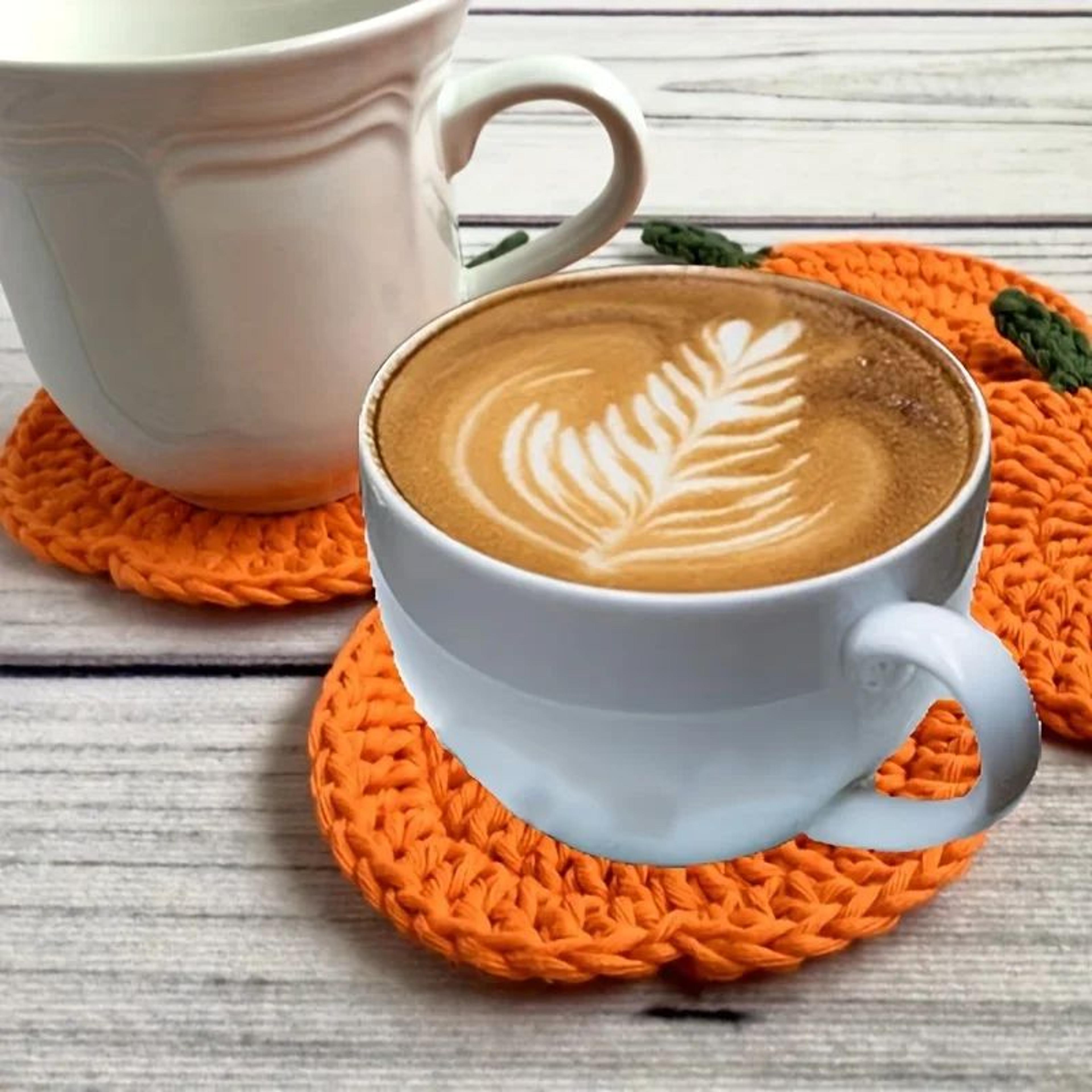 Handmade Crochet Pumpkin Coasters For Fall Table Decor 3
