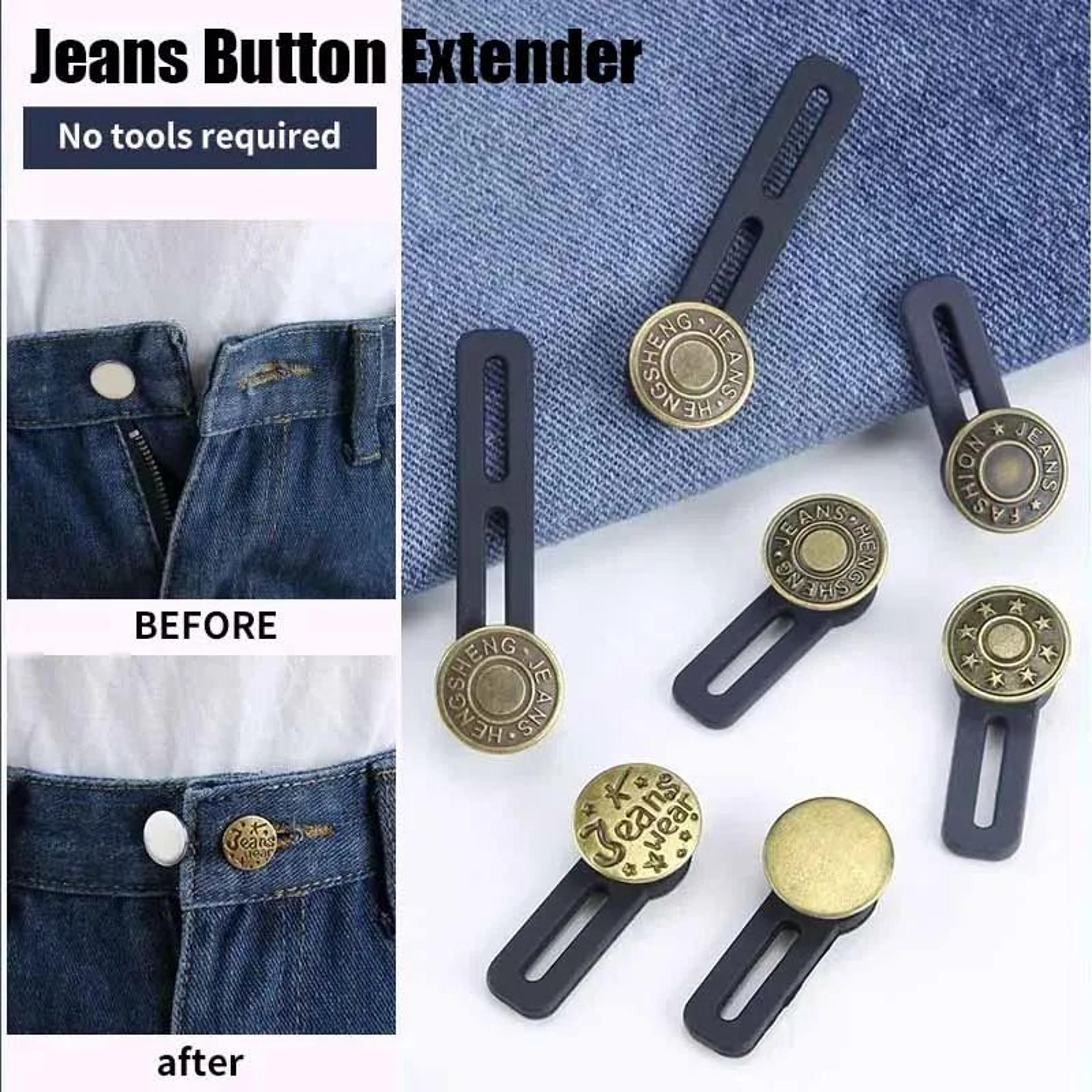 6 Piece No Sew Jeans Waist Adjustment Button Set 0