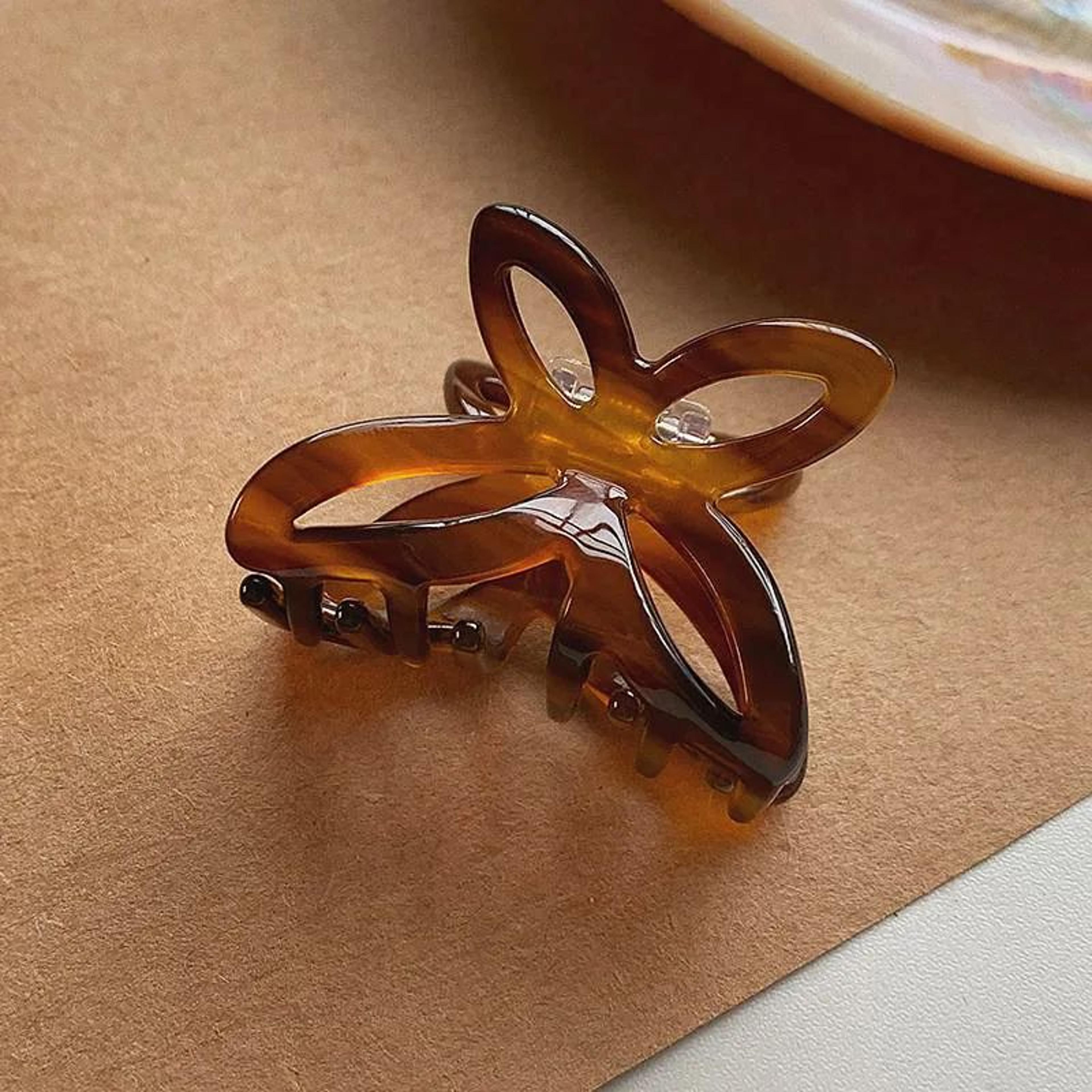 Retro French Butterfly Jelly Hair Claw Clip For Women 8