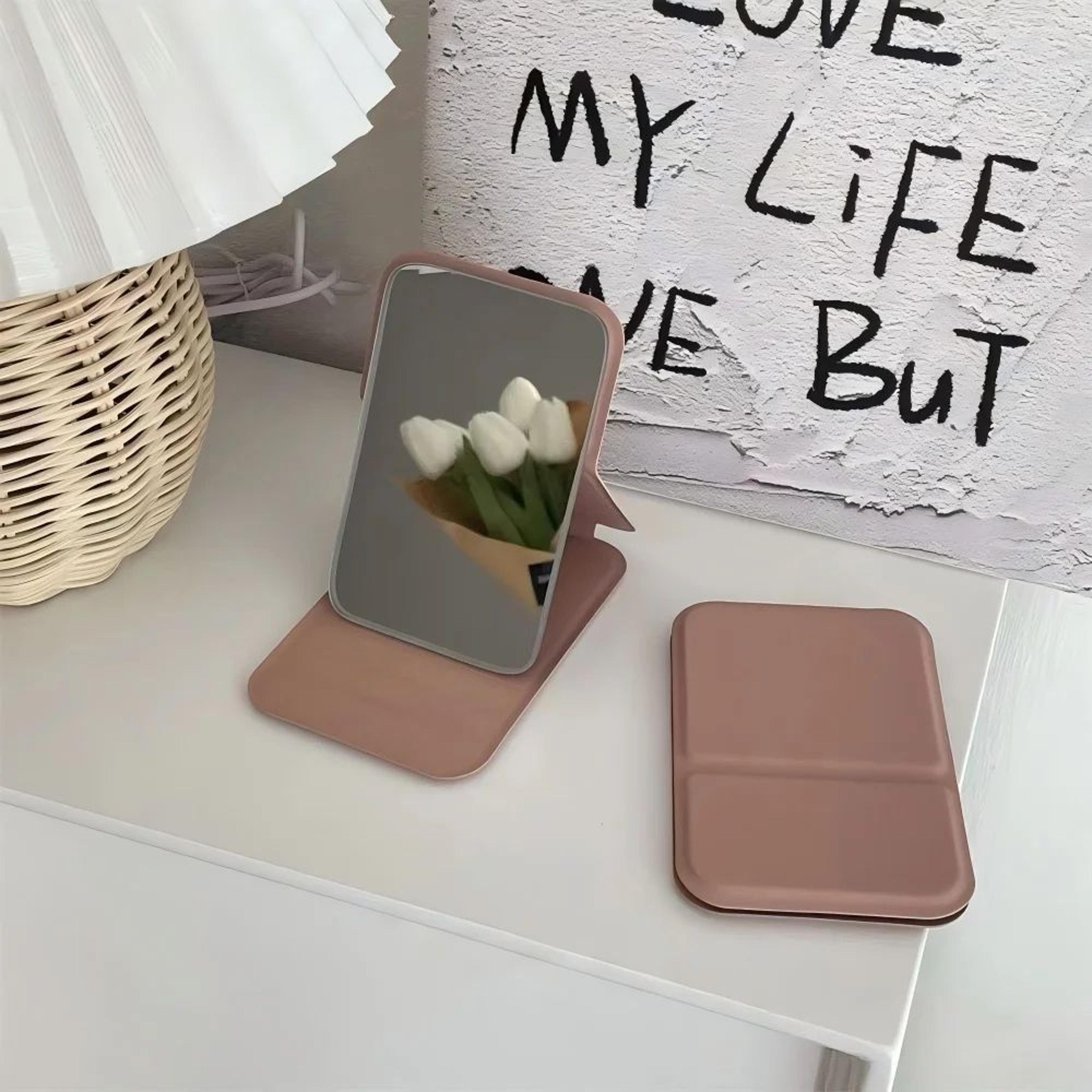 portable folding makeup mirror for travel and desktop