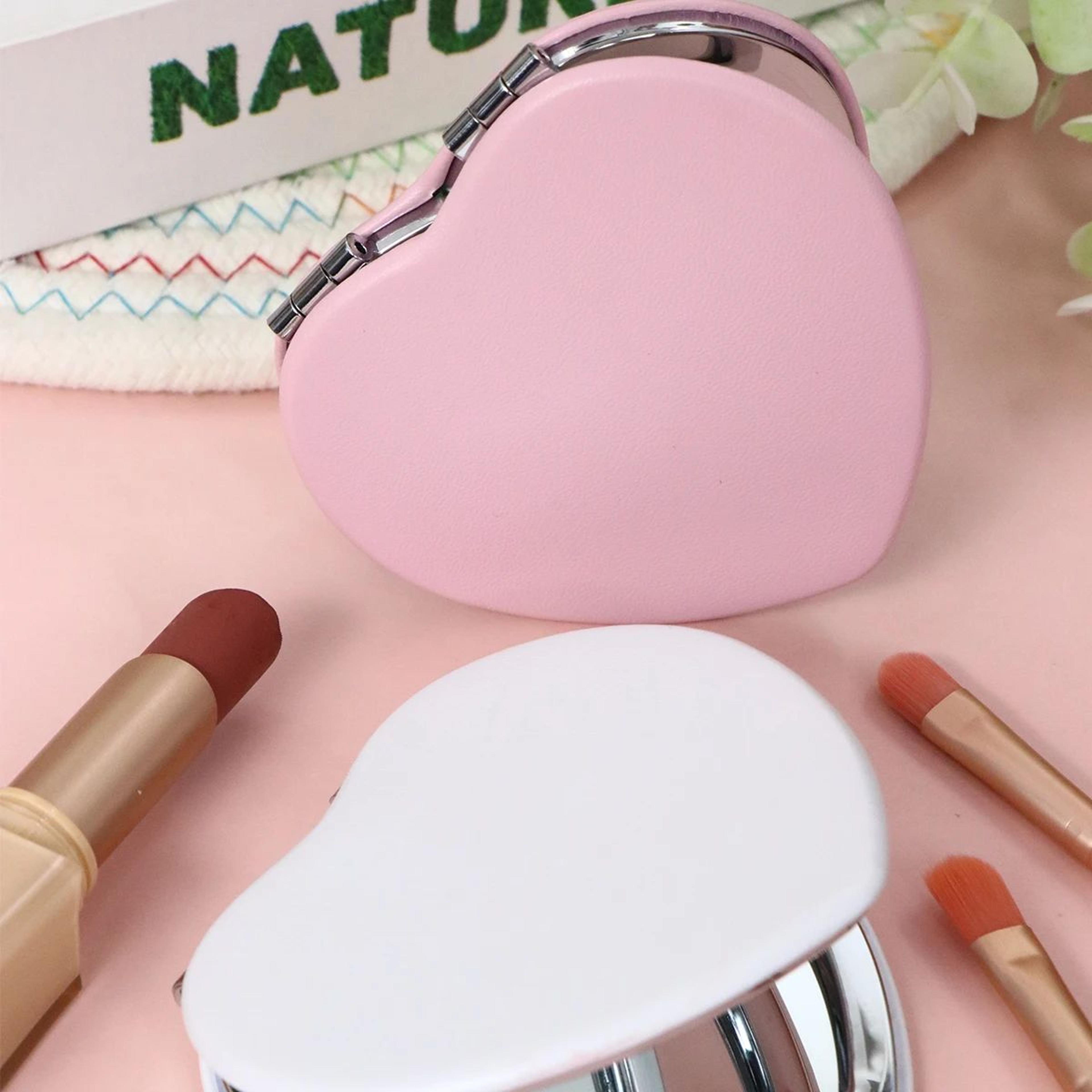 Cute Heart Shaped Folding Pocket Makeup Mirror 5