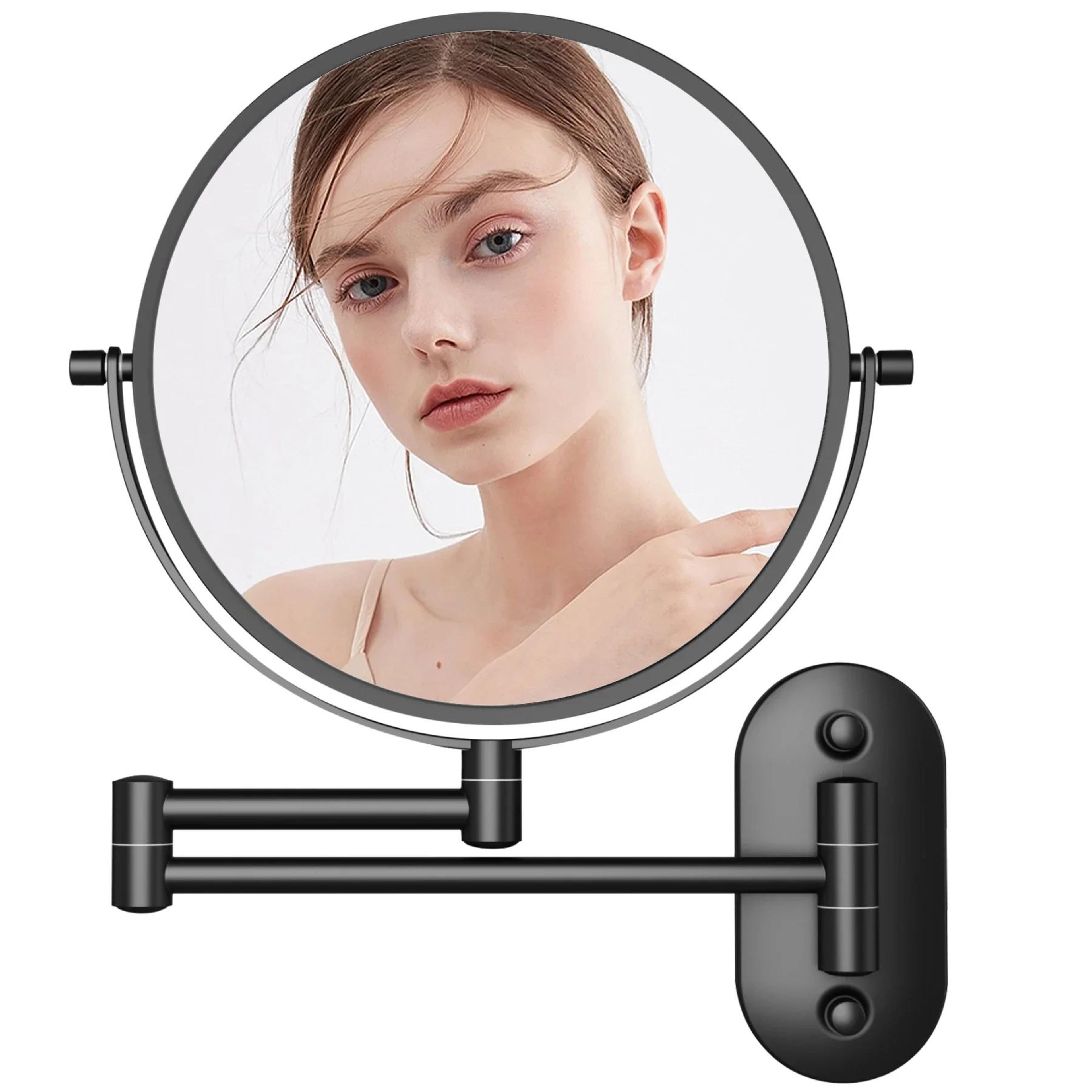 8 inch wall mounted swivel makeup mirror with 10x magnification