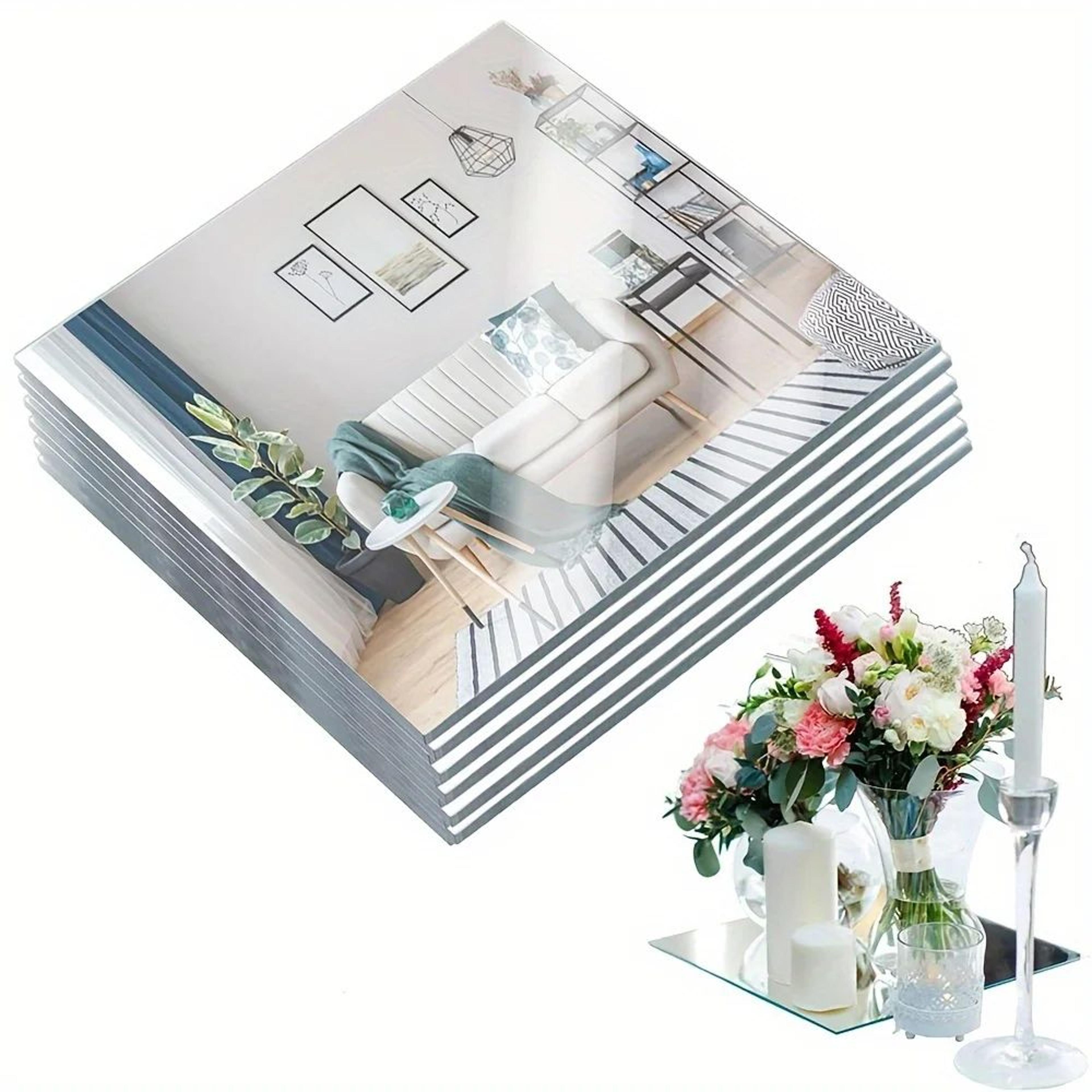 15cm Square Mirror Candle Holder Decorative Tray 6