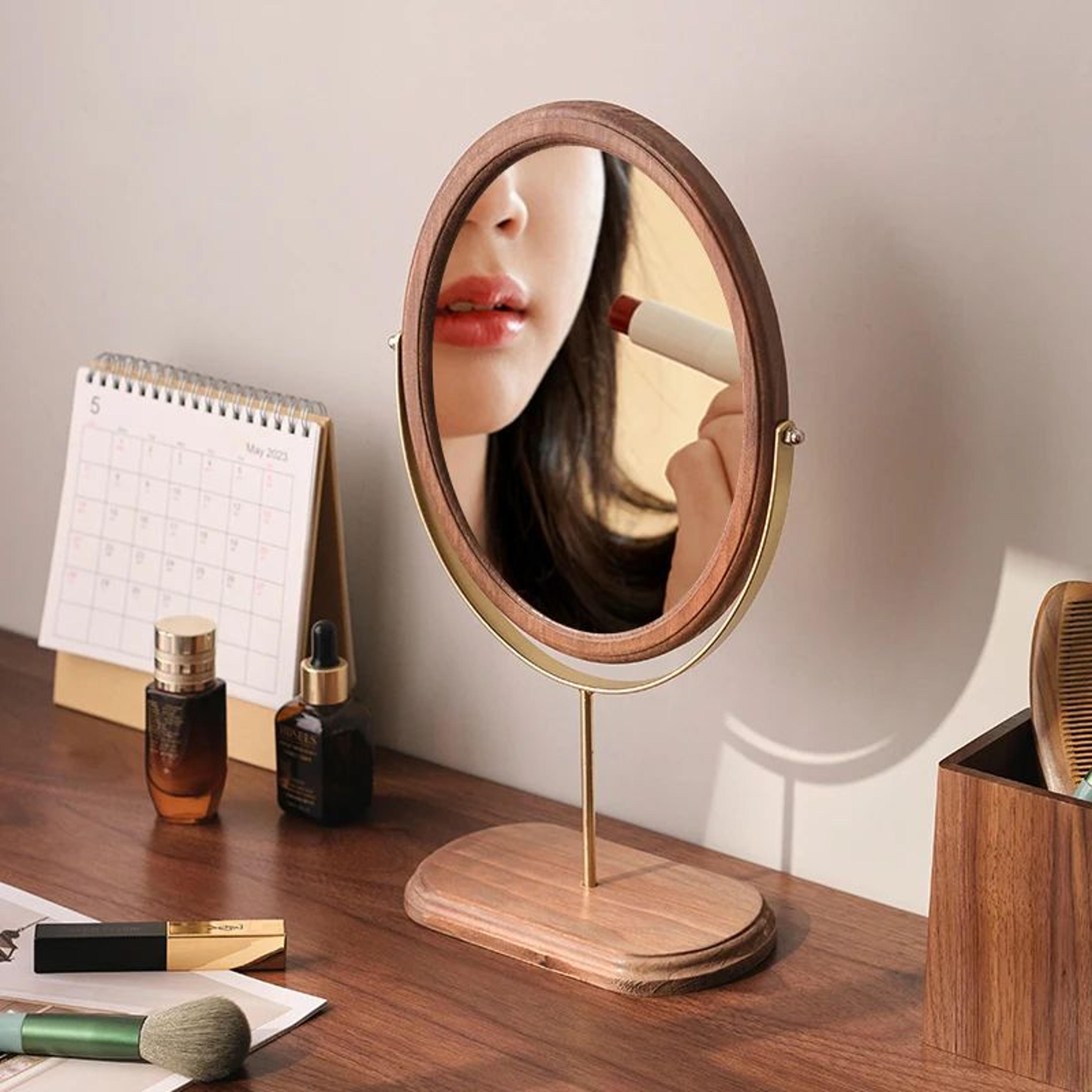 Retro Luxury Oval Desktop Vanity Makeup Mirror 3