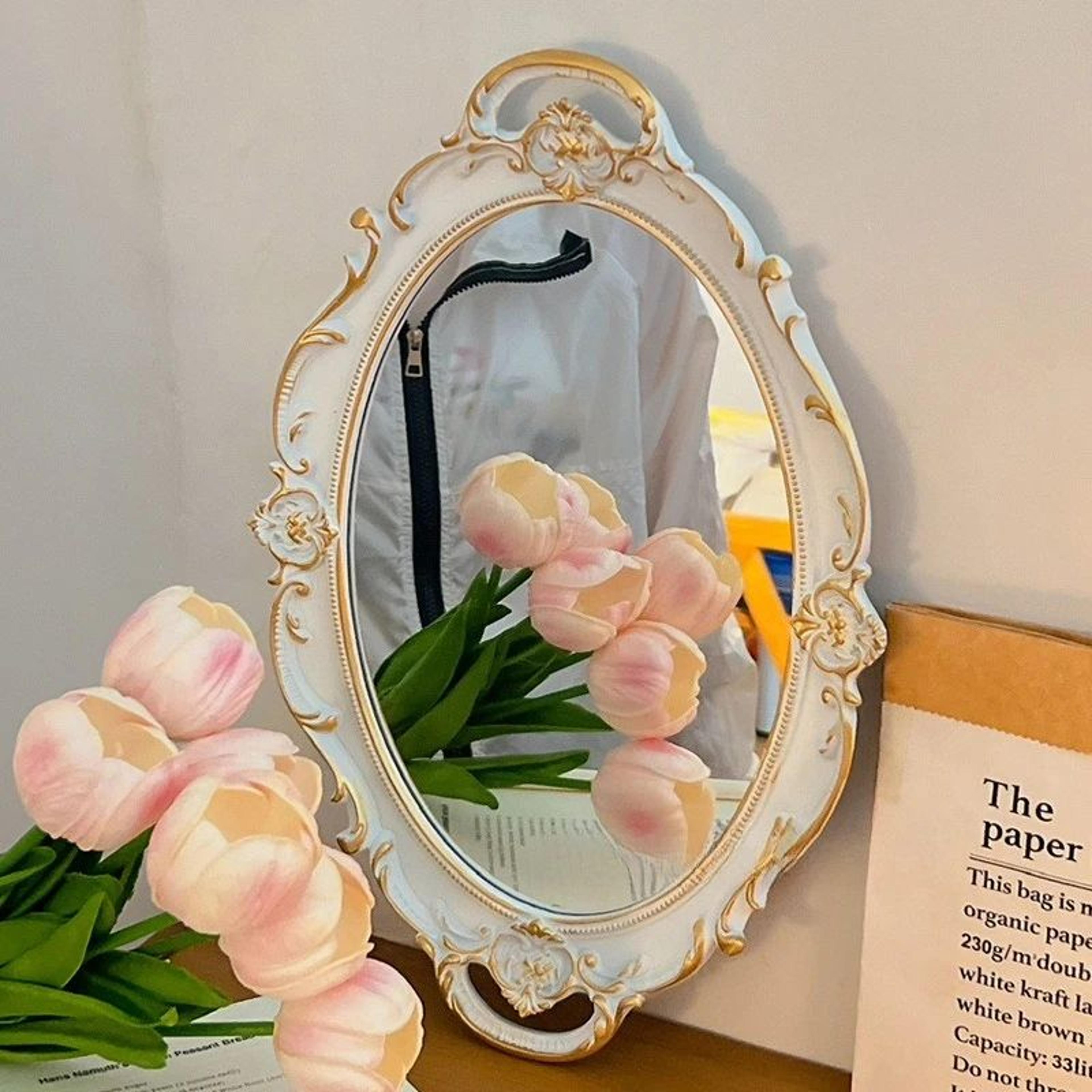 french retro vanity mirror jewelry display tray