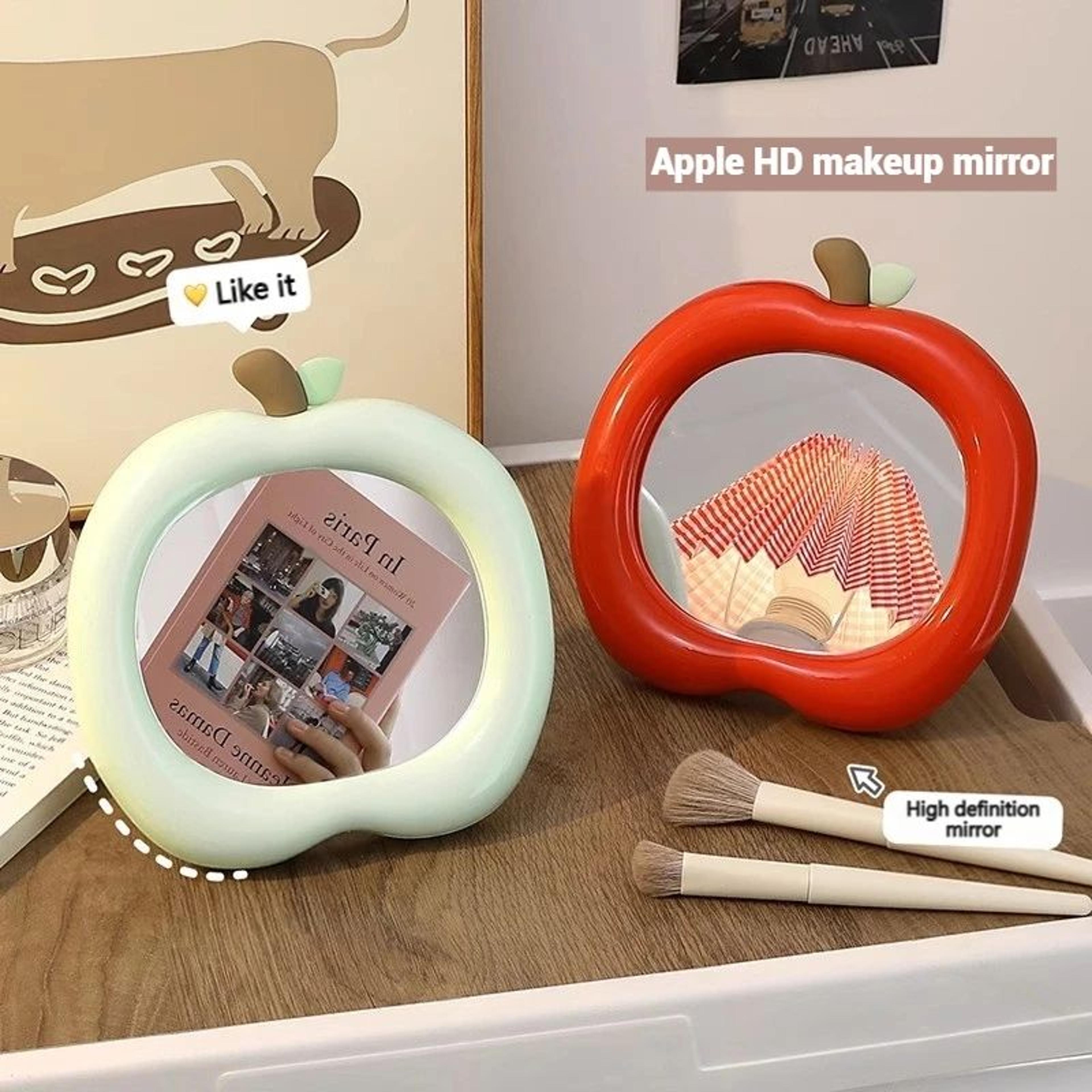 Apple Shape Desktop Makeup Mirror For Vanity And Home Decor 3