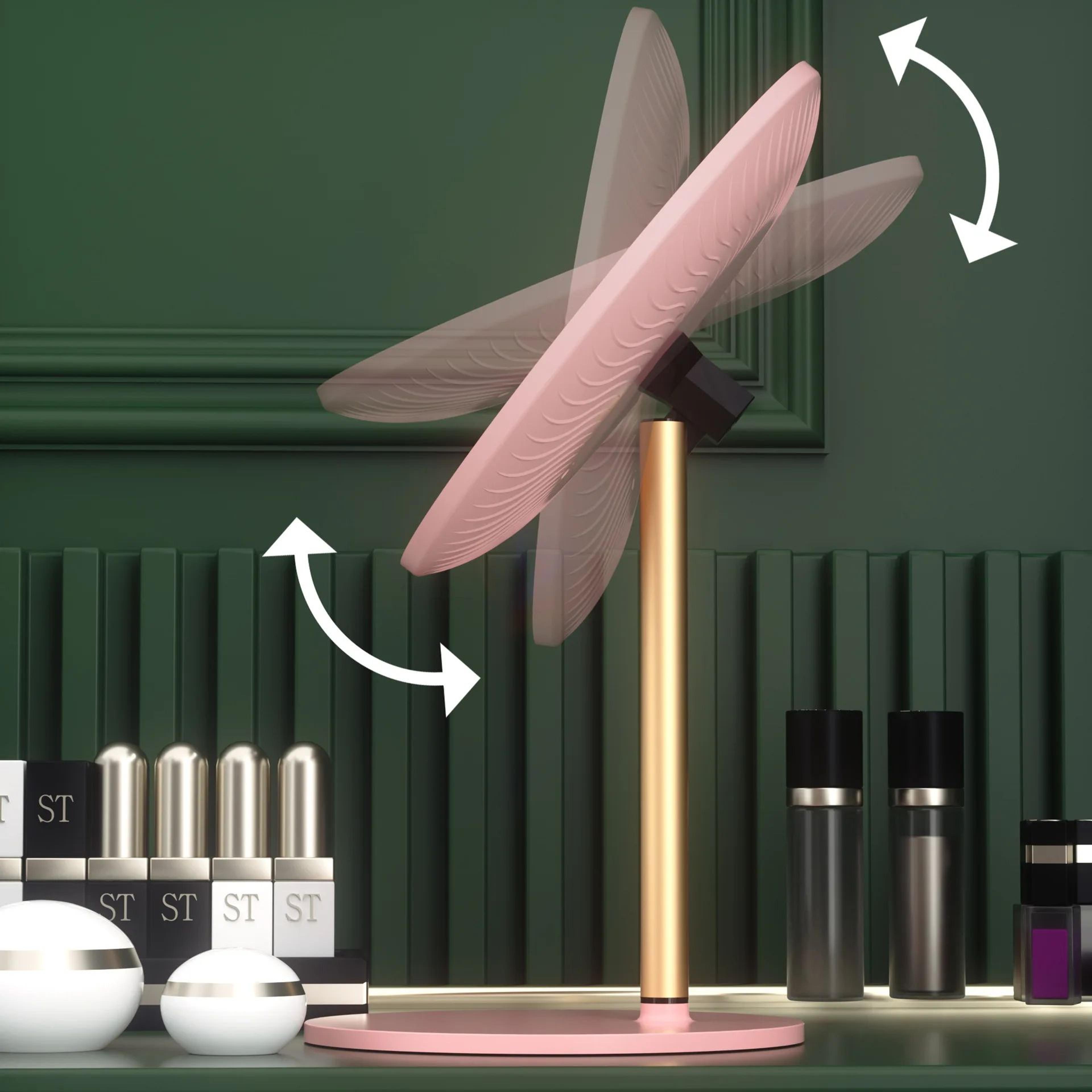 Round LED Lighted Desktop Vanity Makeup Mirror 3