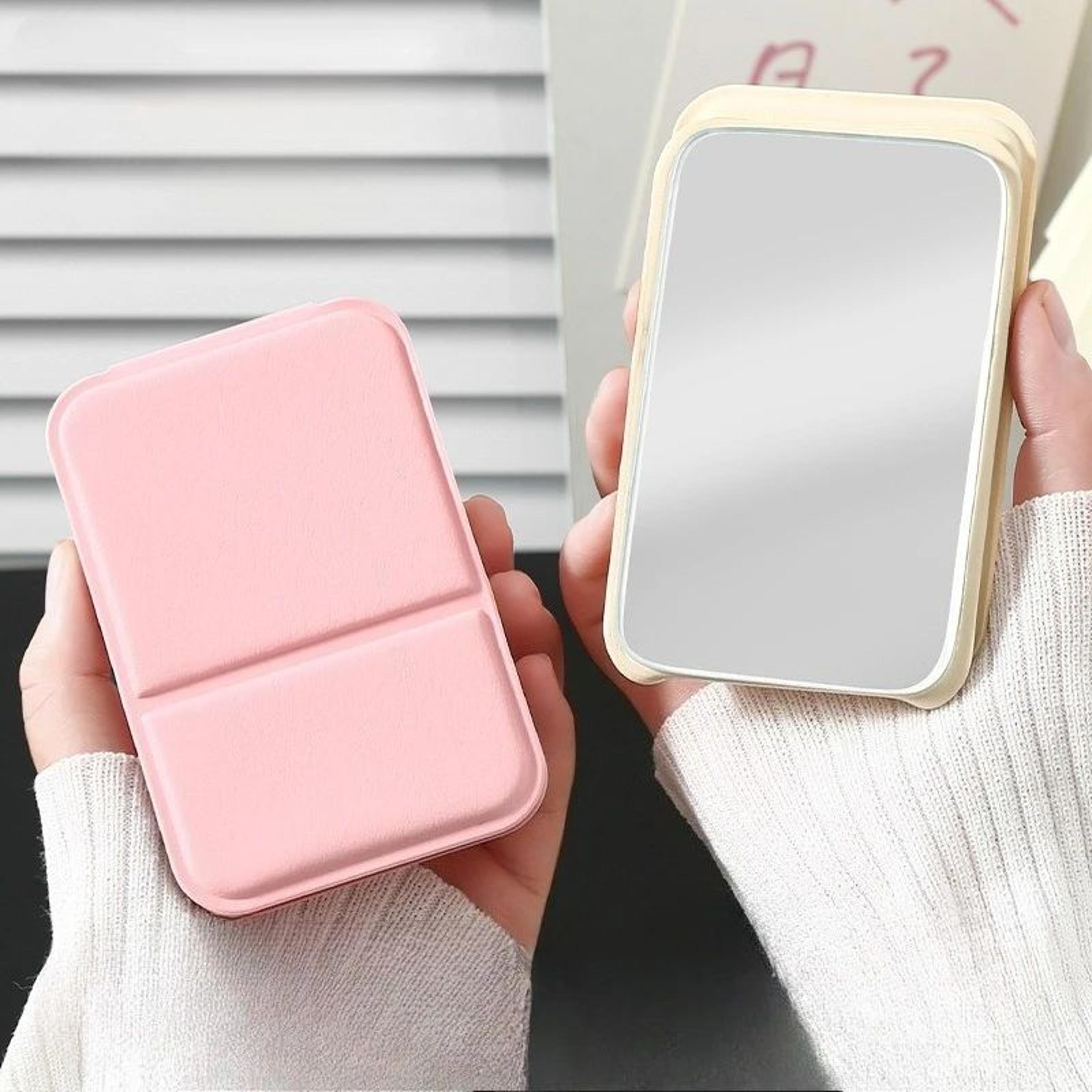 Mini Foldable PU Leather Pocket Makeup Mirror 2