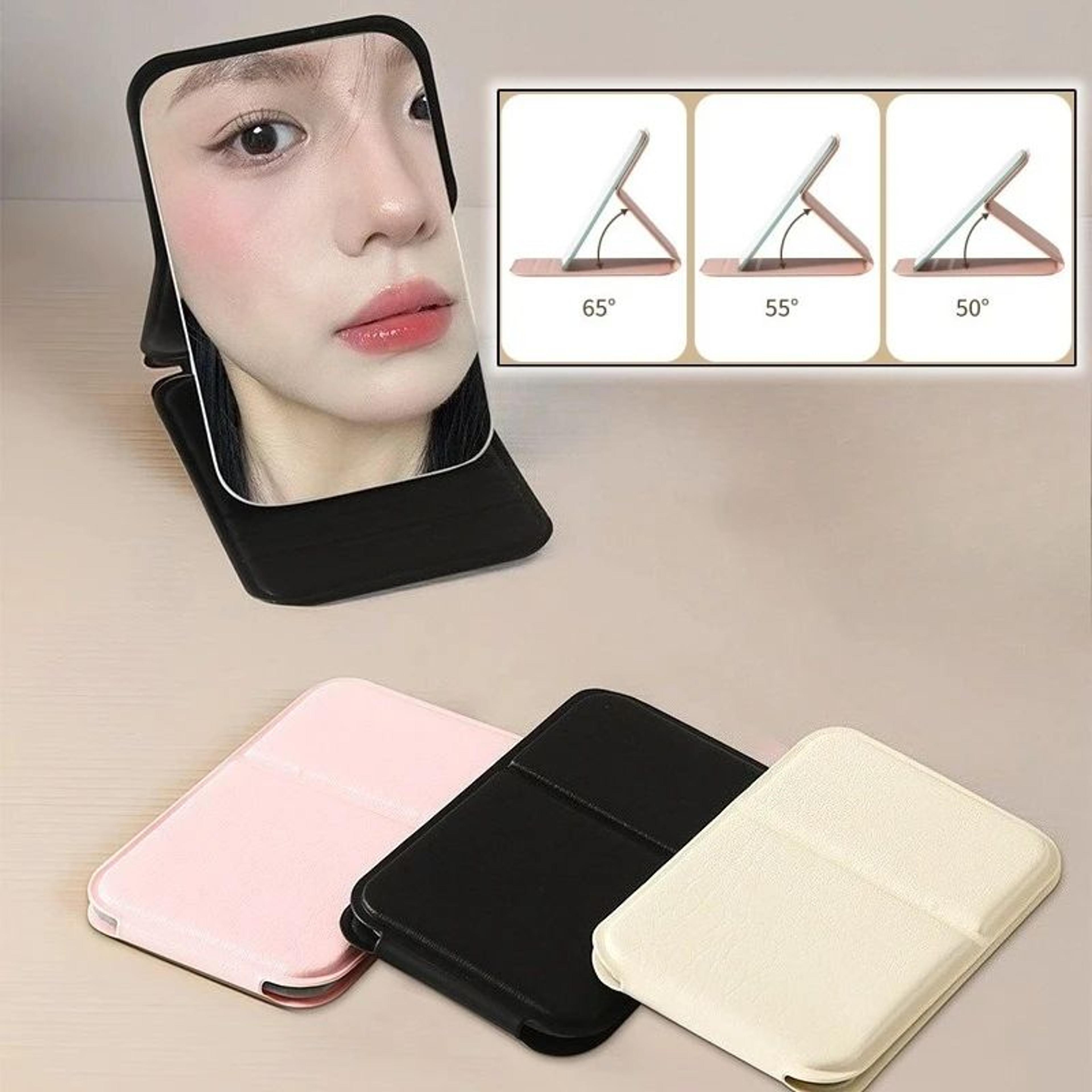 Mini Foldable PU Leather Pocket Makeup Mirror 0