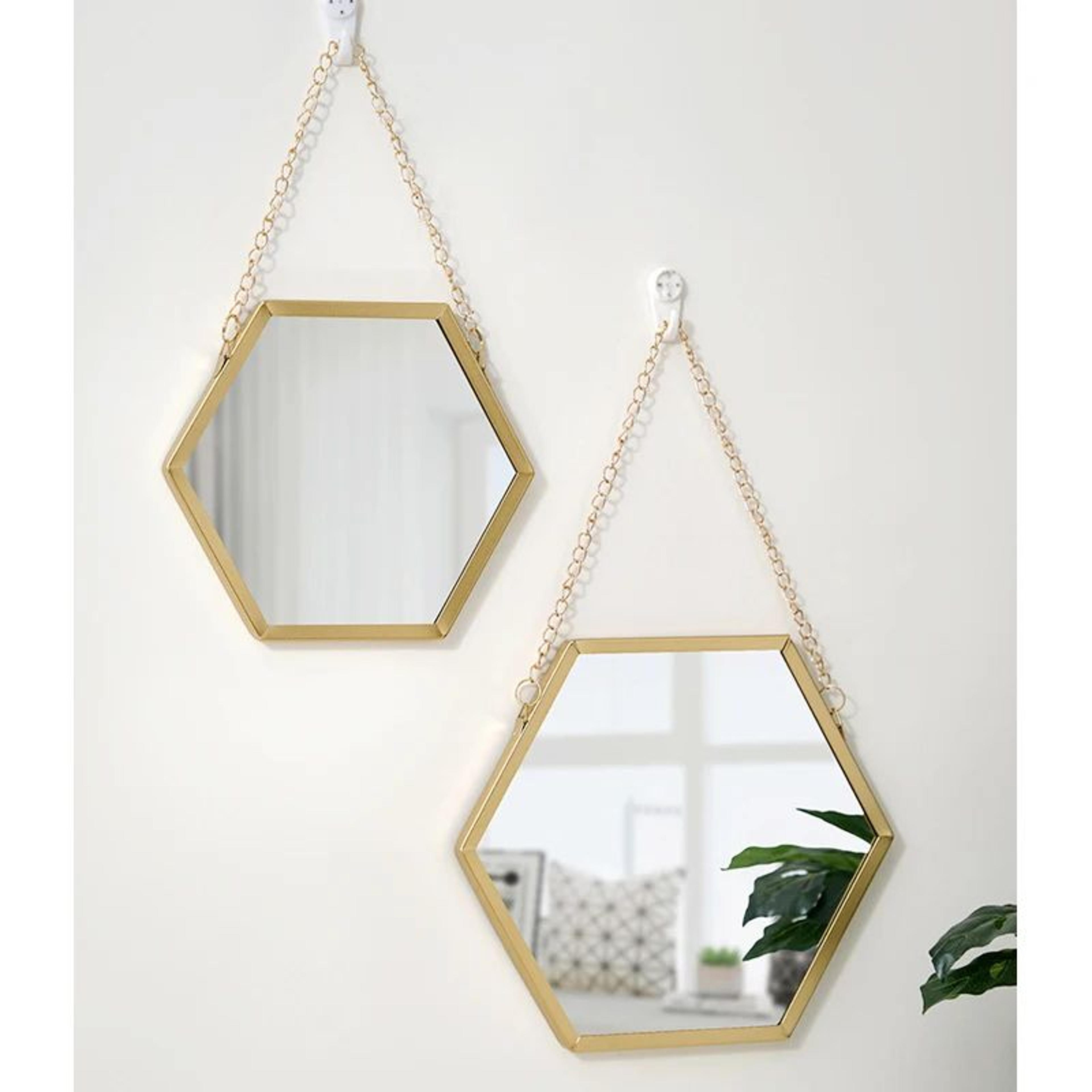 Hexagon Decorative Hanging Wall Makeup Mirror 4