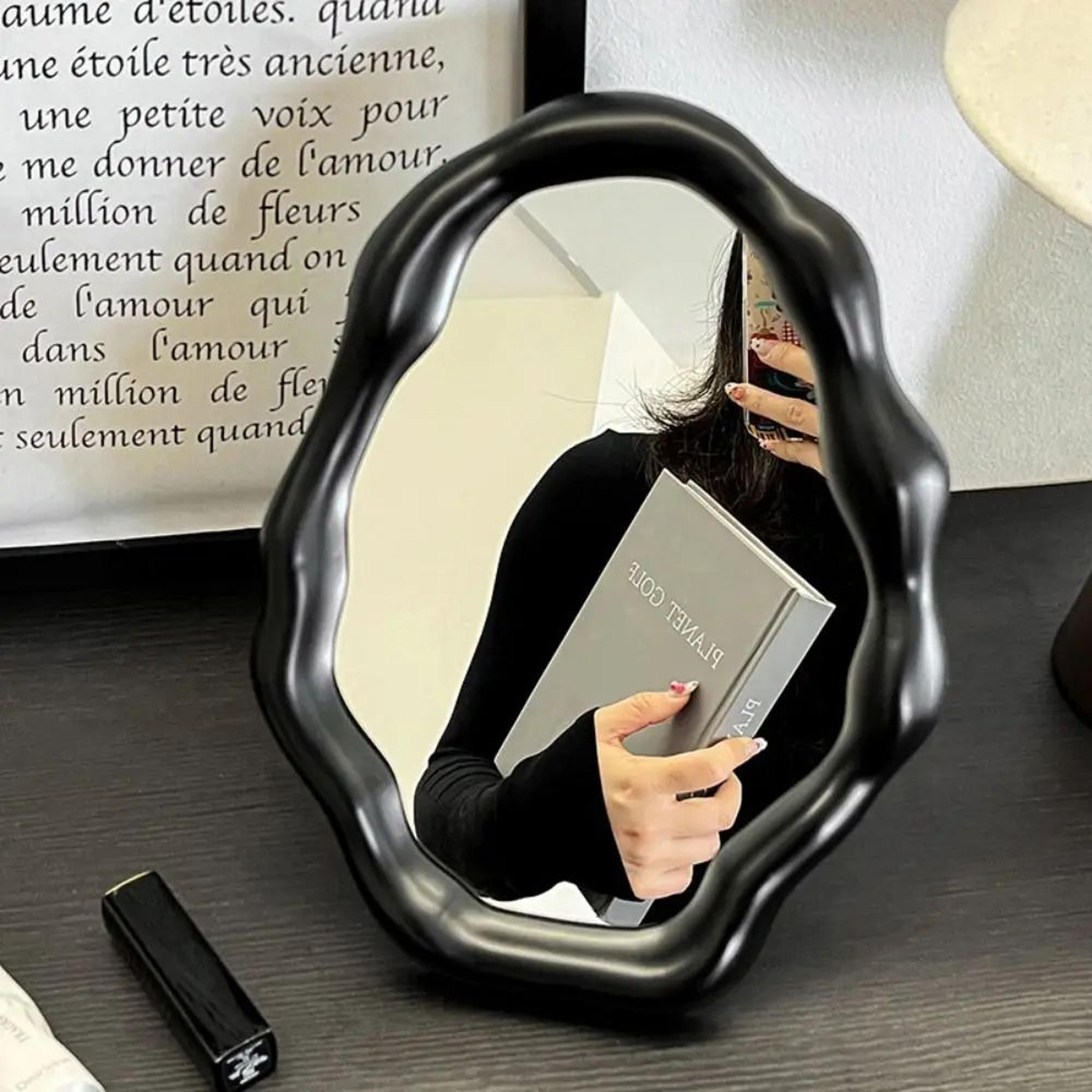 irregular cloud shape folding desktop vanity mirror
