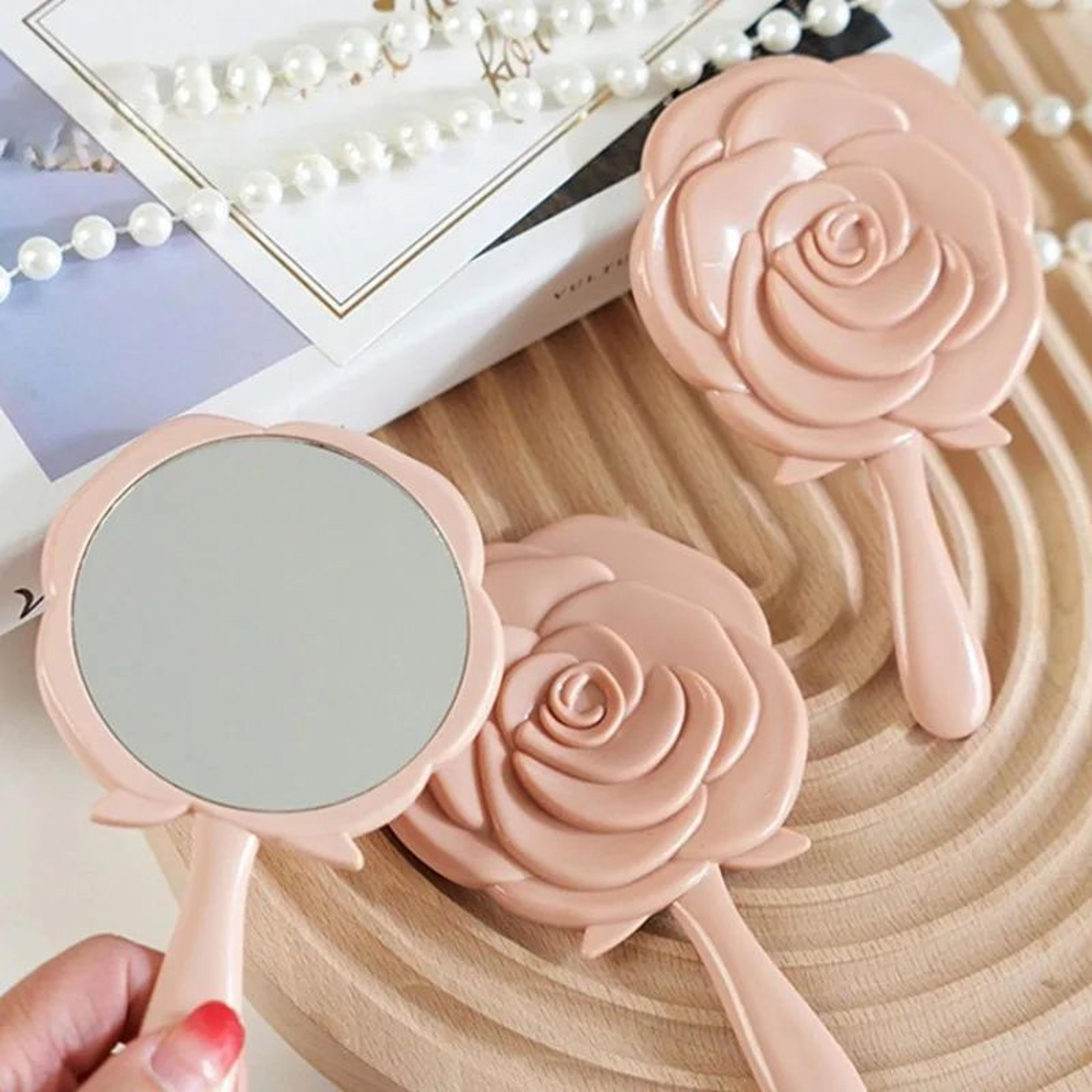 Rose Design Foldable Portable Pocket Makeup Mirror 2