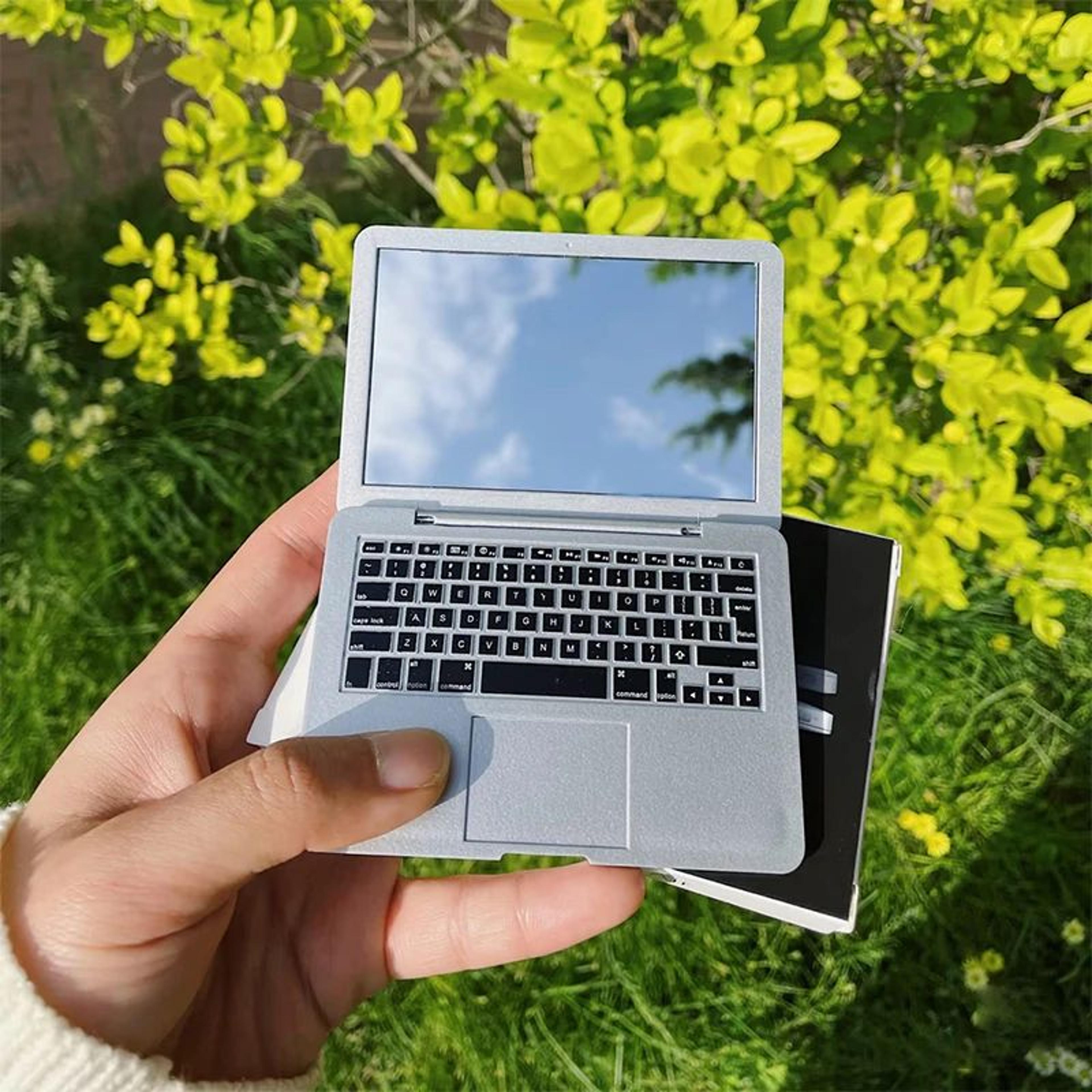 Mini Laptop Design Foldable Portable Pocket Makeup Mirror 1