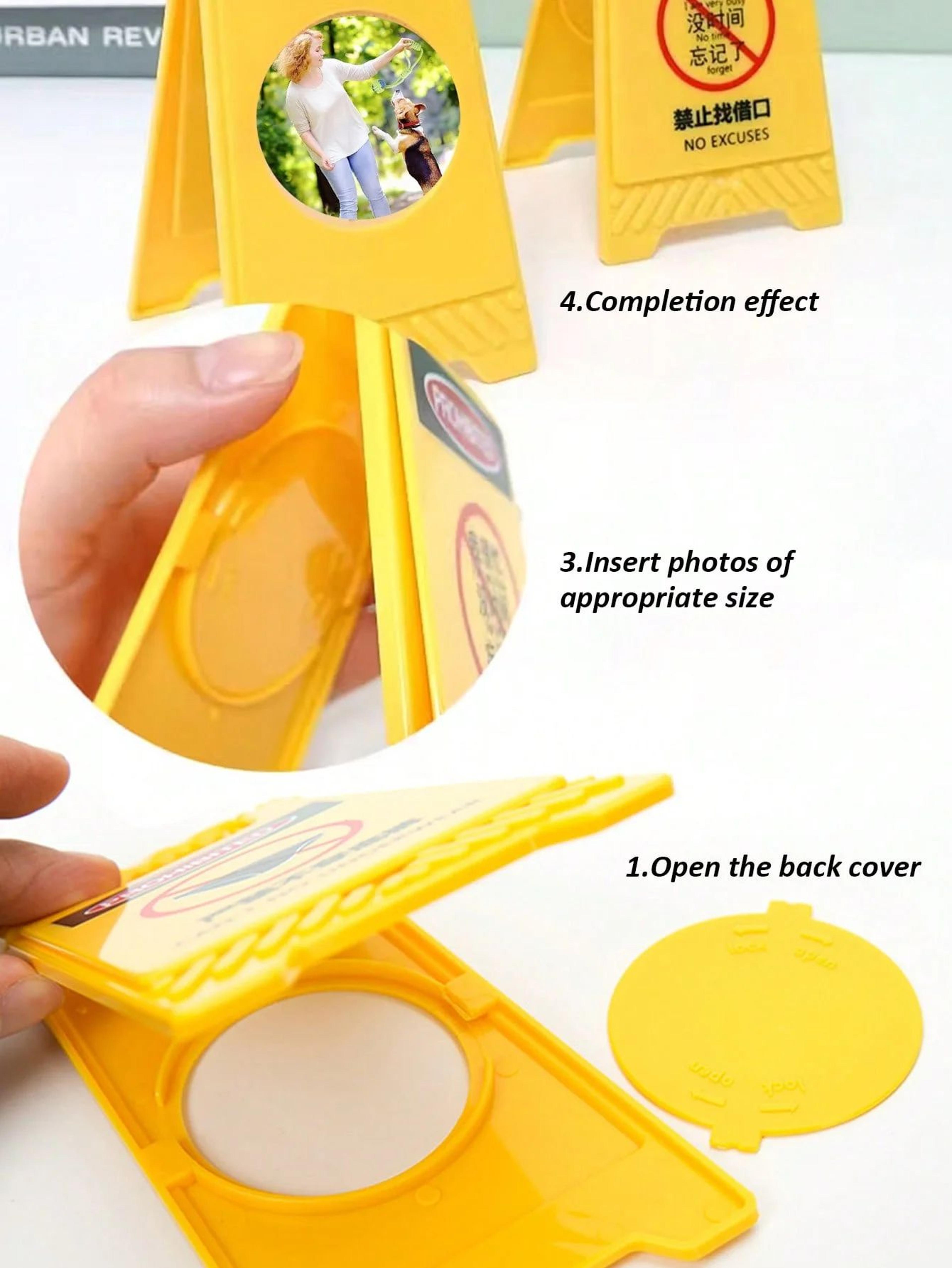Funny Warning Sign Mini Makeup Mirror And Photo Frame 1