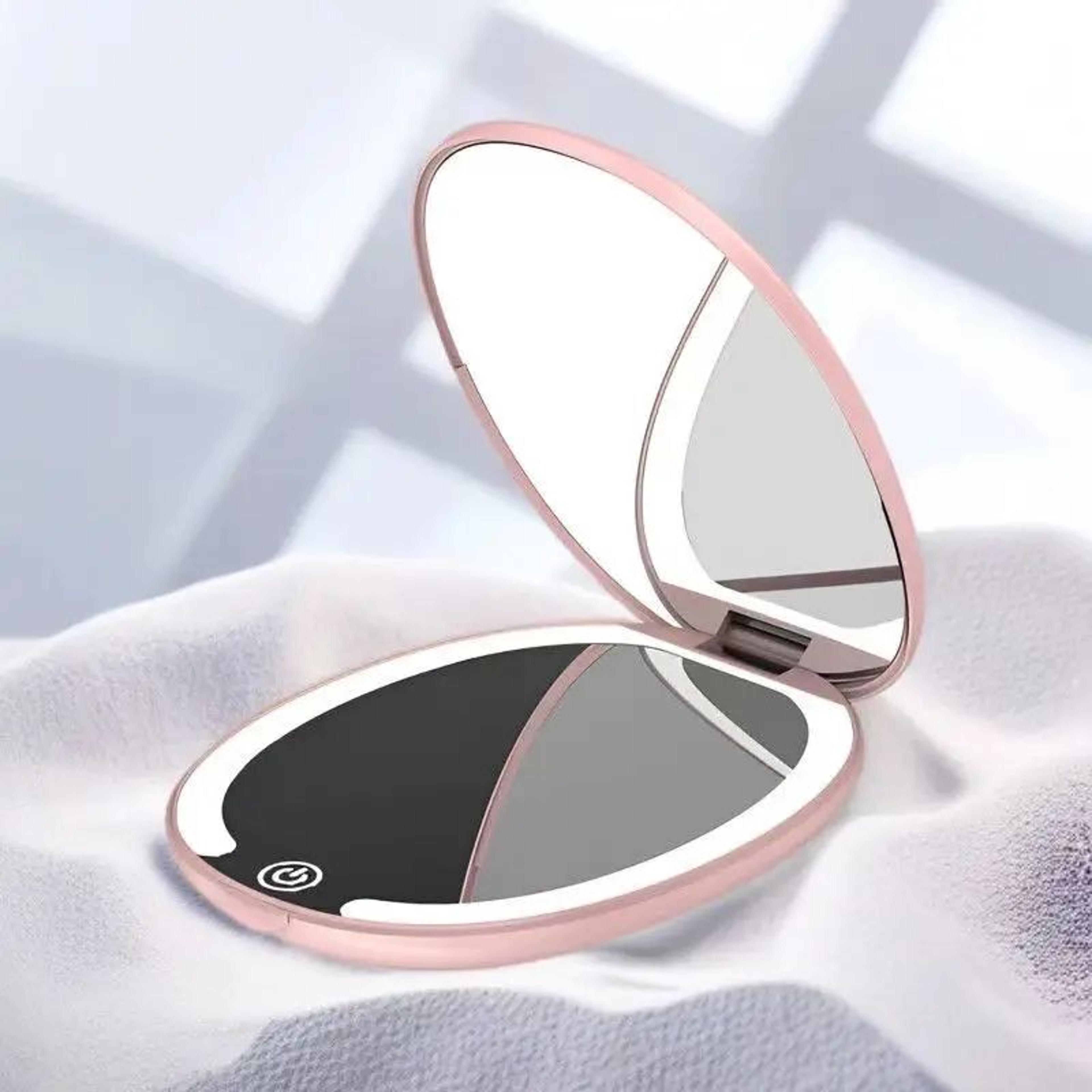 LED Folding Double Sided Makeup Mirror With 5X Magnification 4