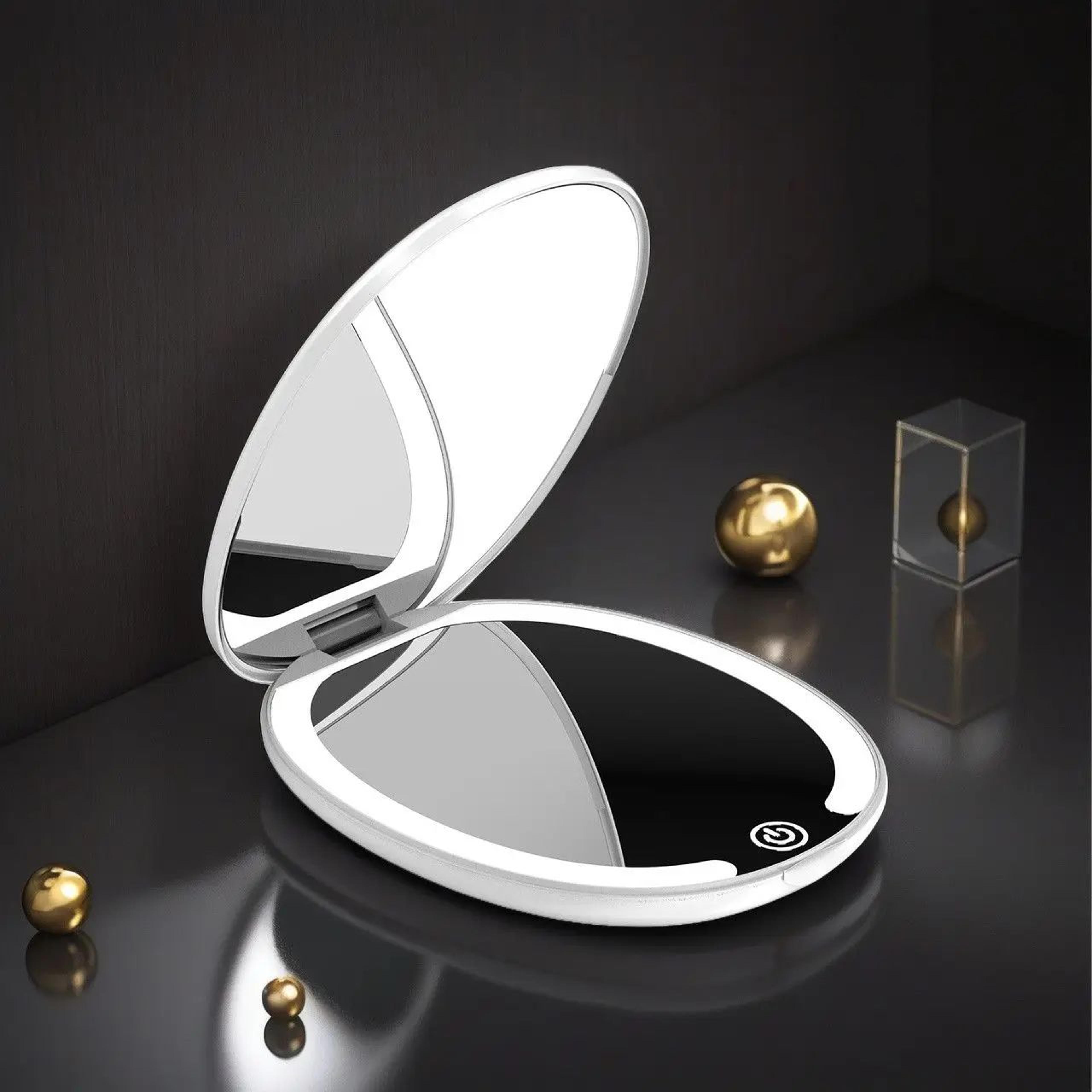 LED Folding Double Sided Makeup Mirror With 5X Magnification 6