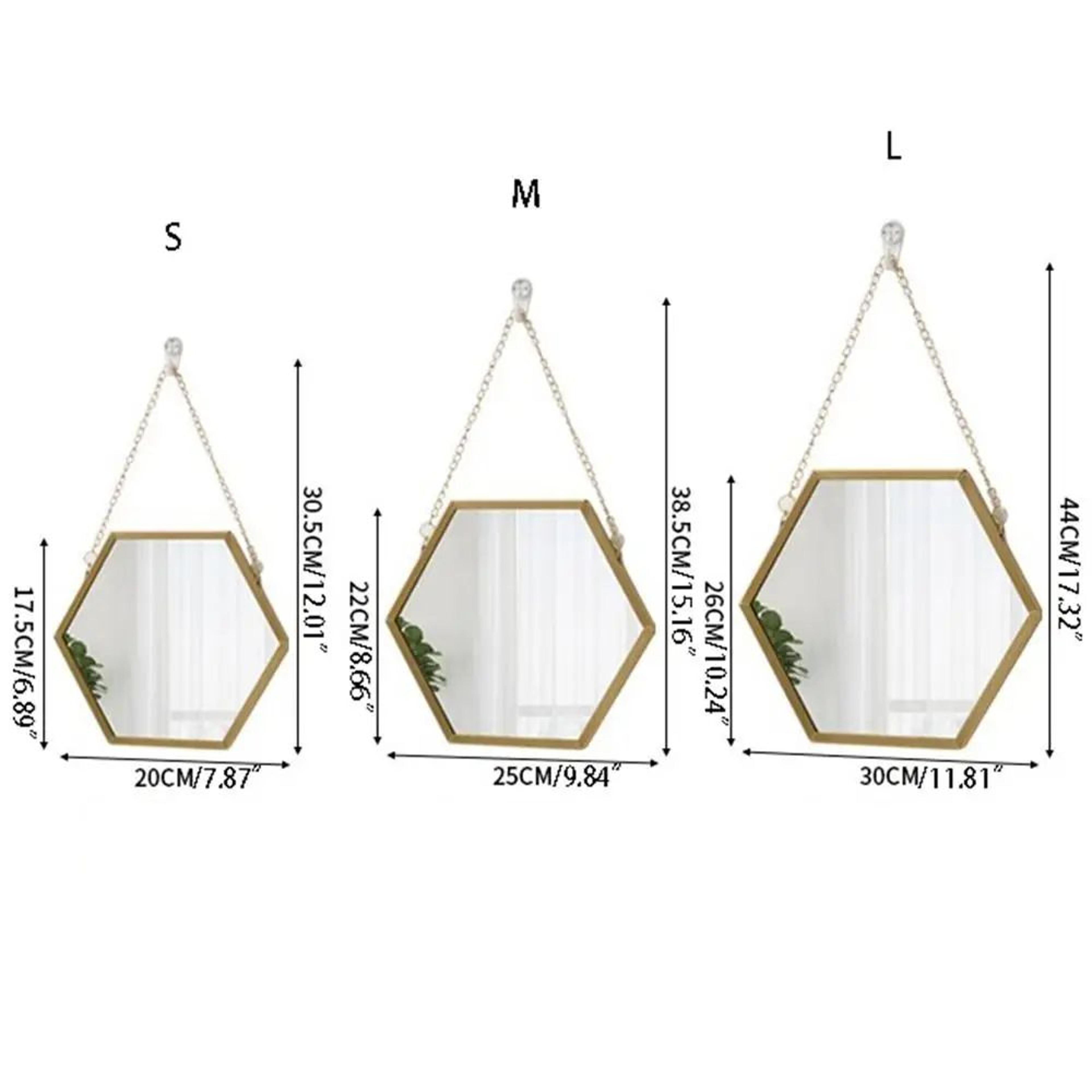 Nordic Hexagon Iron Chain Hanging Wall Mirror 5