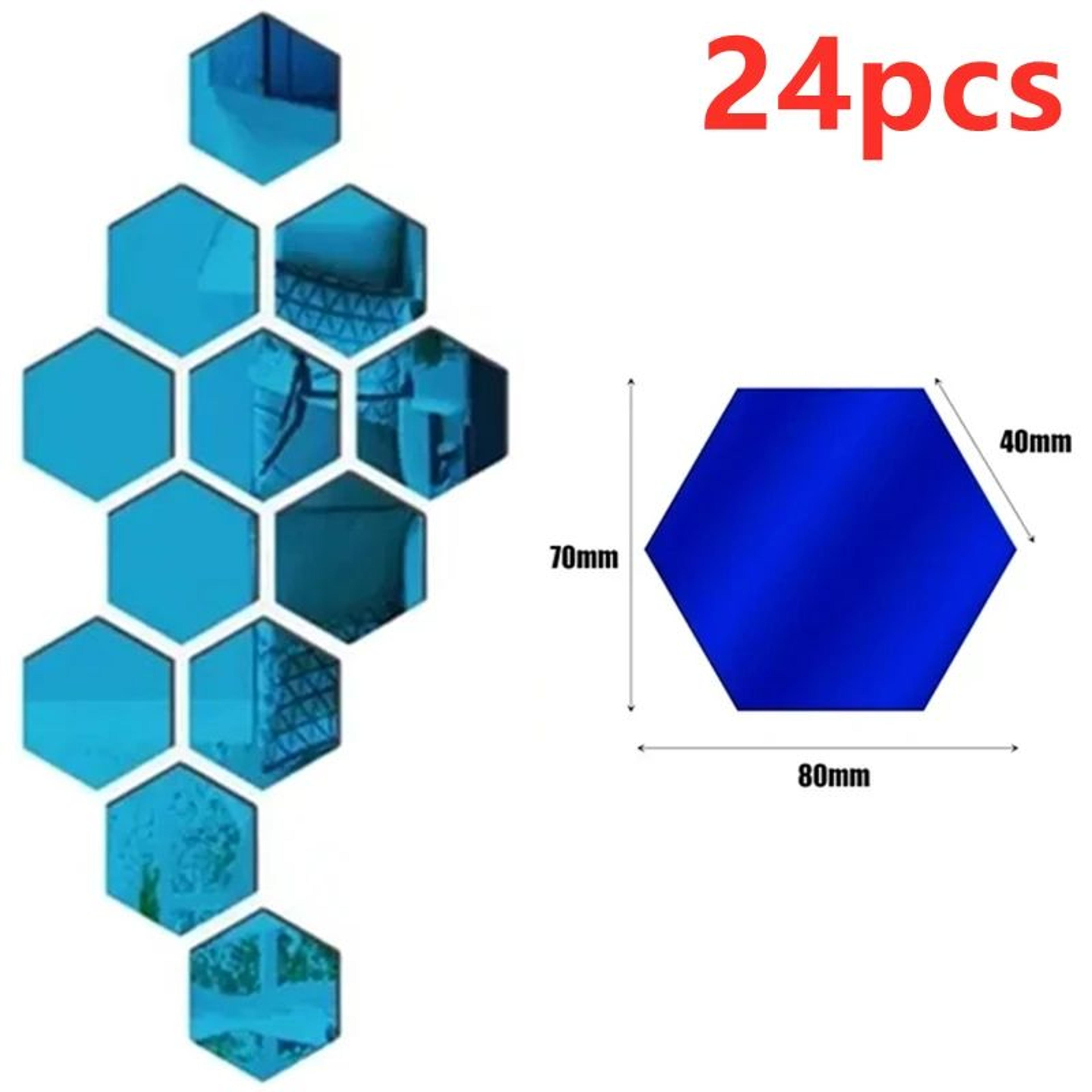 3D Hexagon Self Adhesive Mirror Wall Sticker Set 9