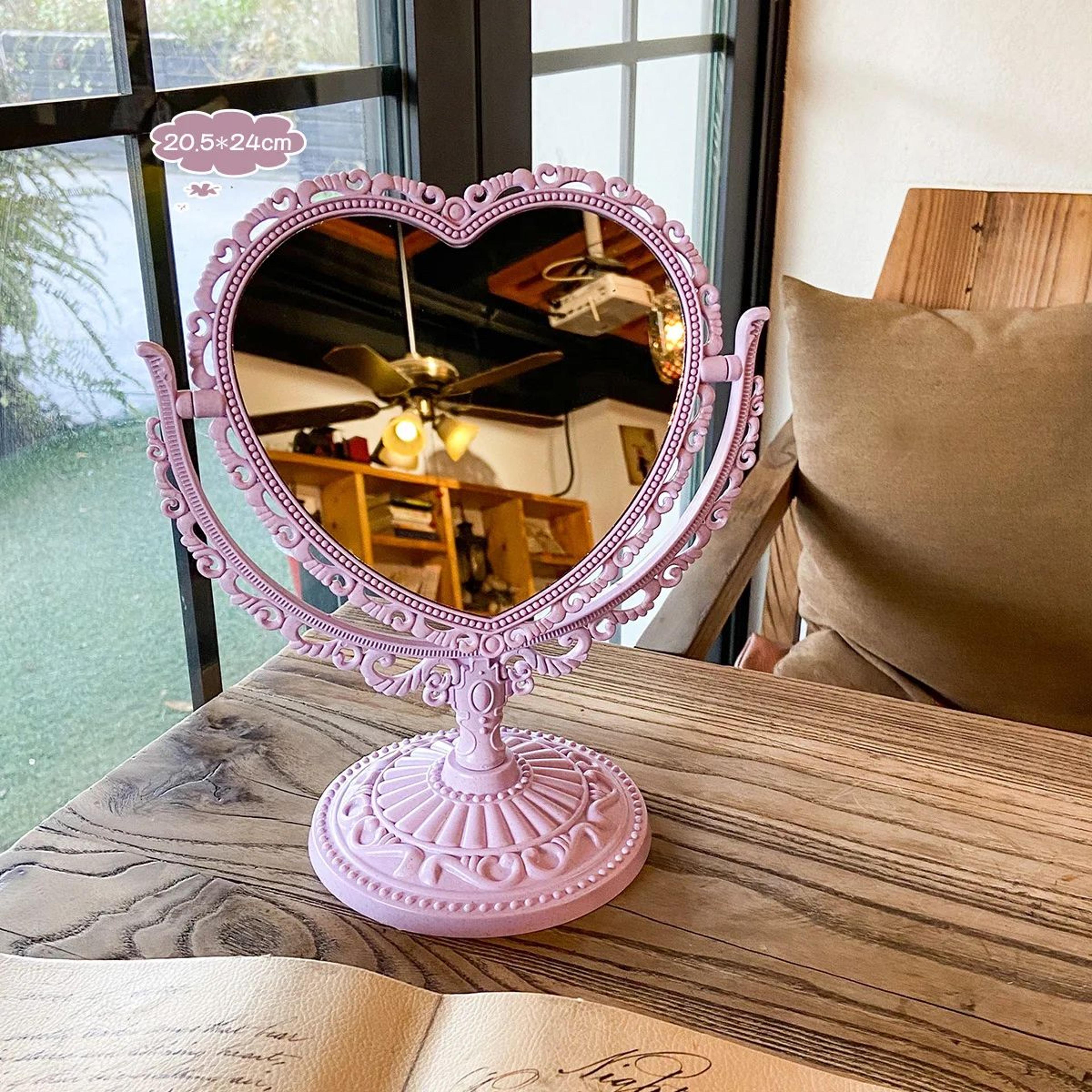 European Retro Heart Shaped Desktop Vanity Mirror 10