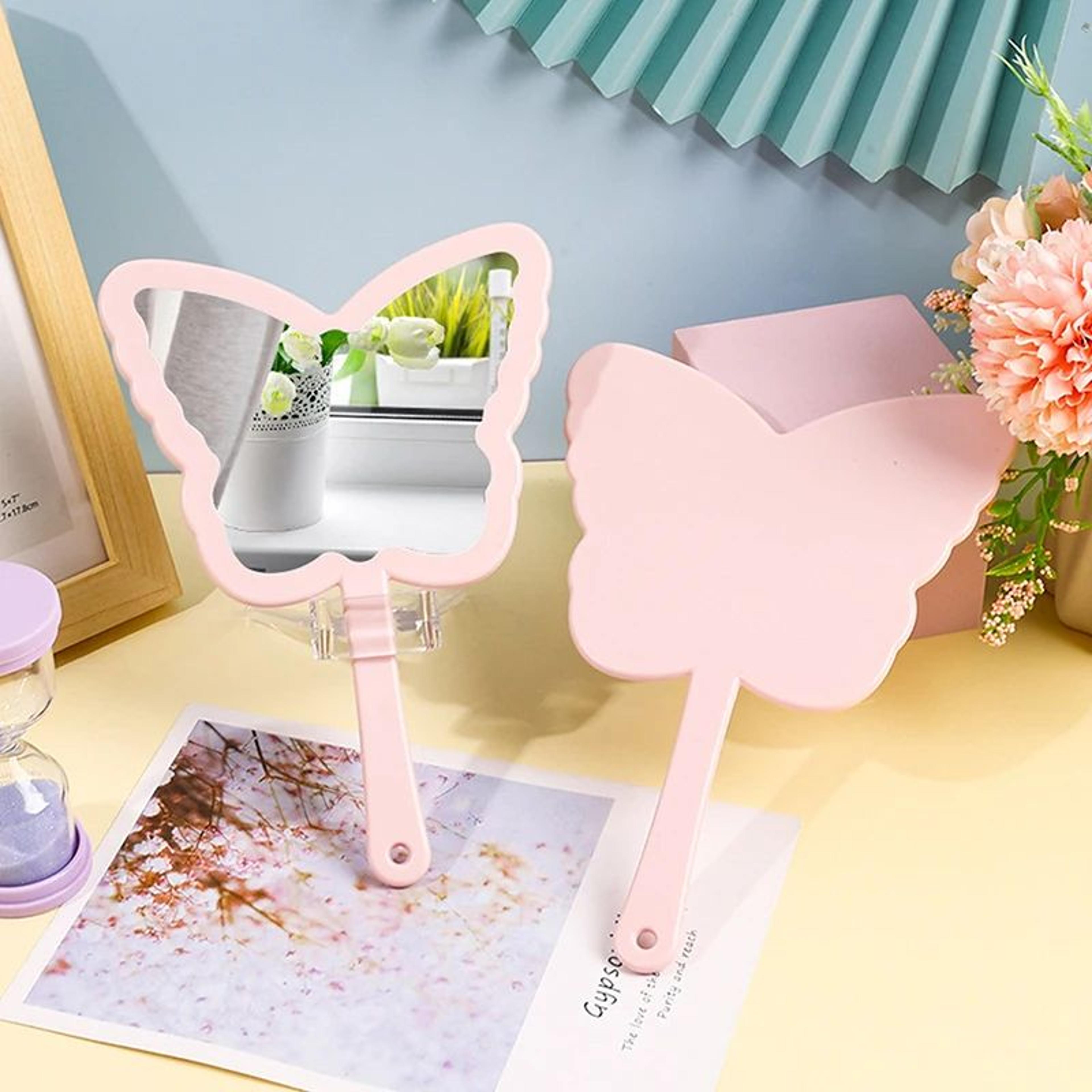 Butterfly Shaped Handheld Eyelash Extension Makeup Mirror 8