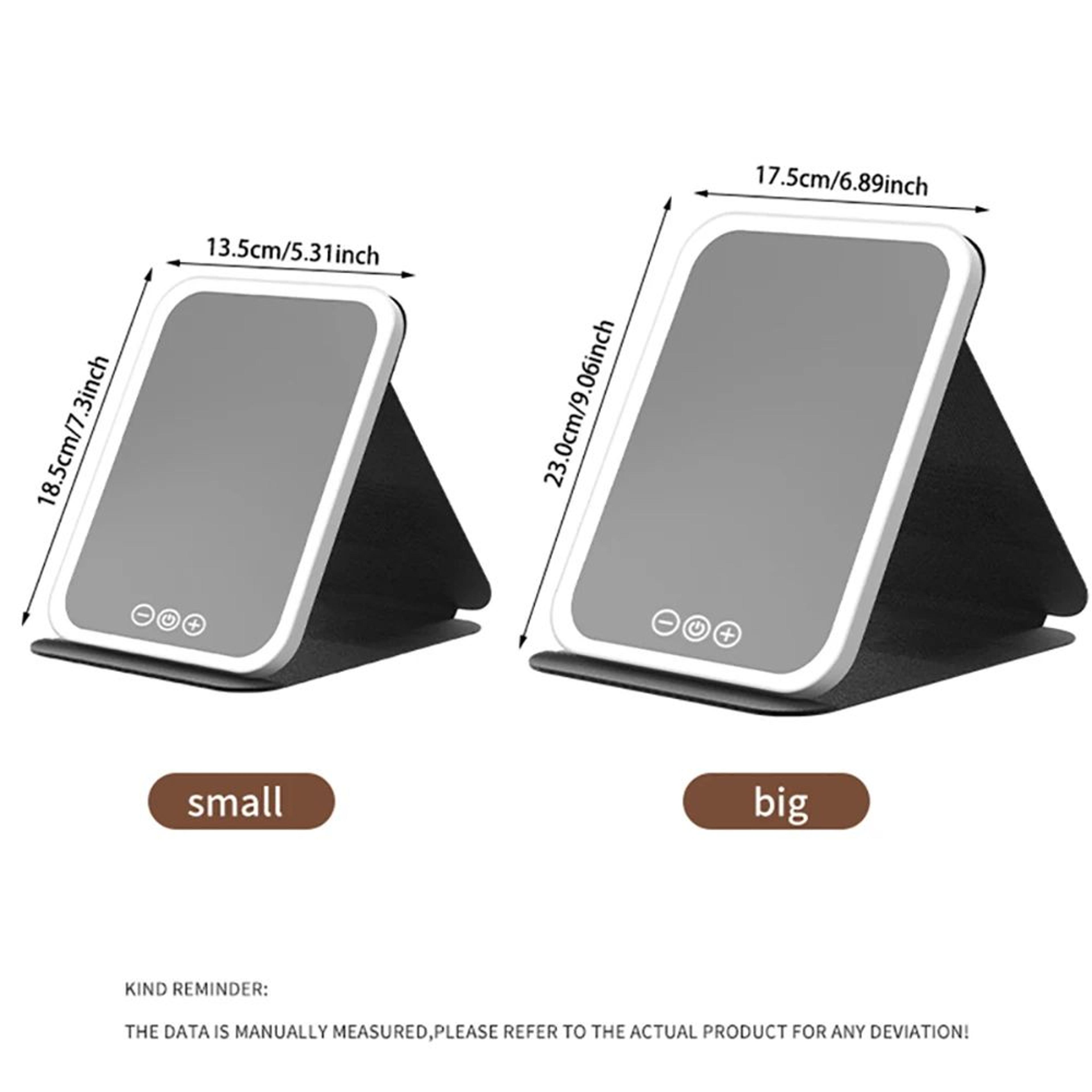 Rechargeable Dimmable LED Cosmetic Folding Makeup Mirror 4