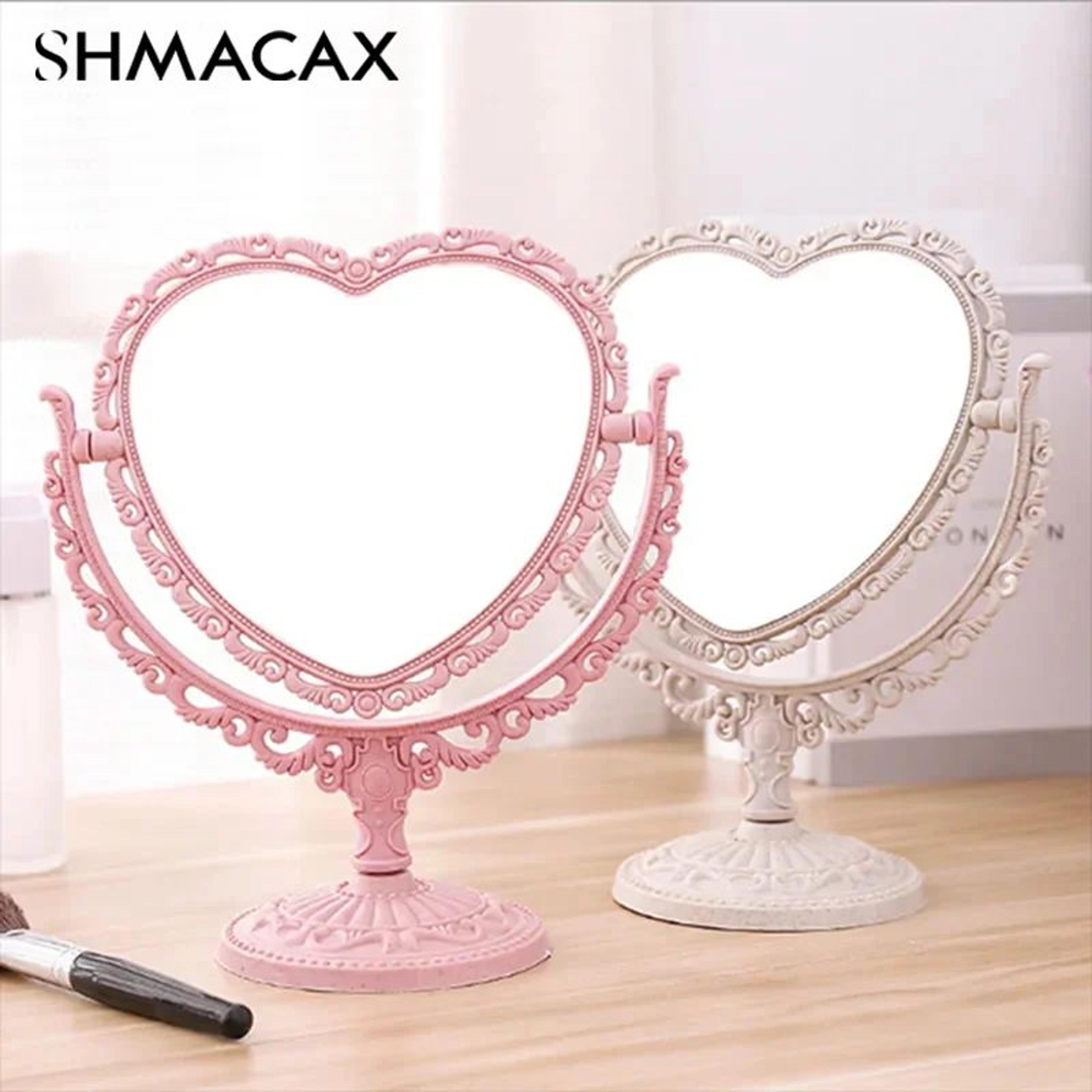Heart Shaped Double Sided Desktop Makeup Mirror 1