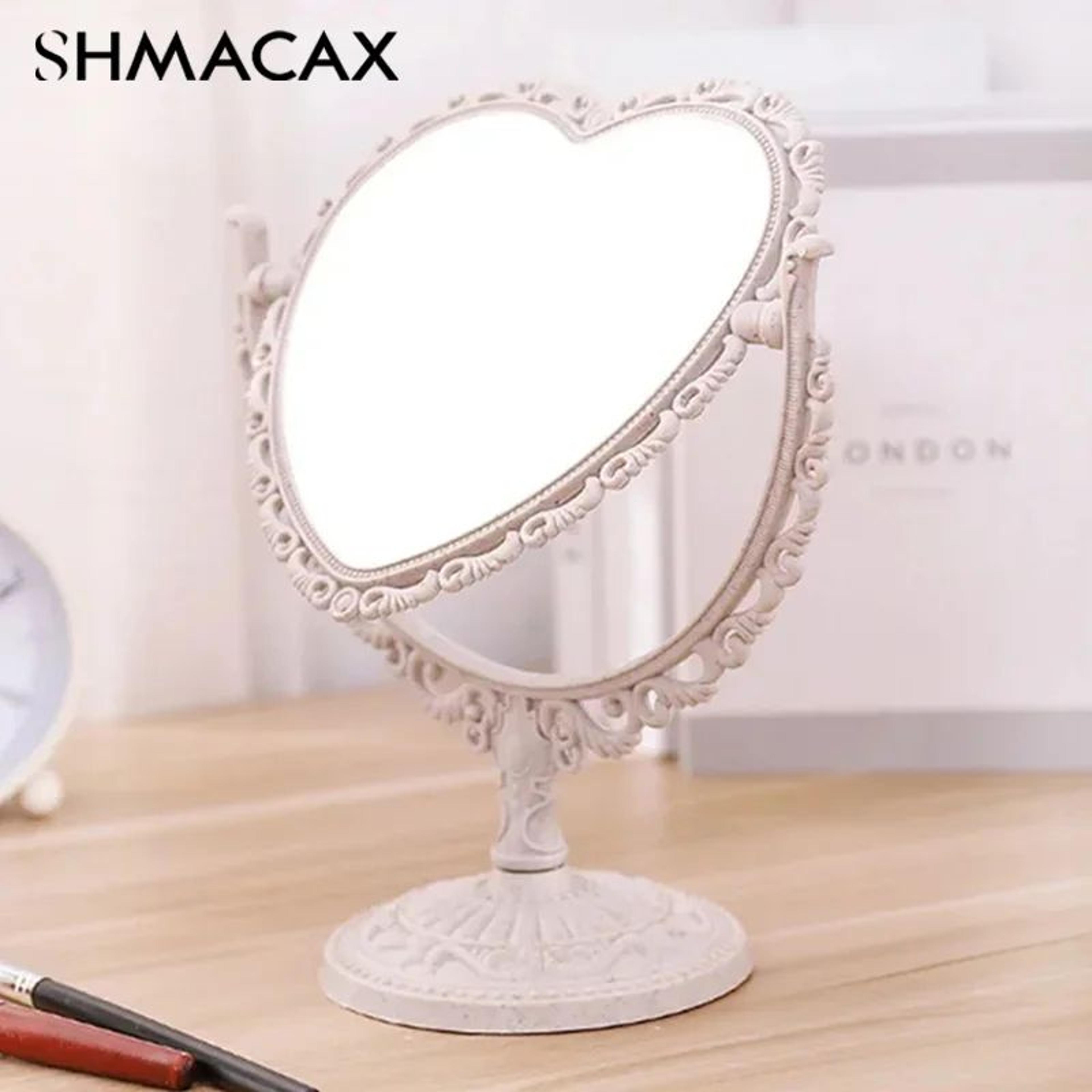 Heart Shaped Double Sided Desktop Makeup Mirror 2