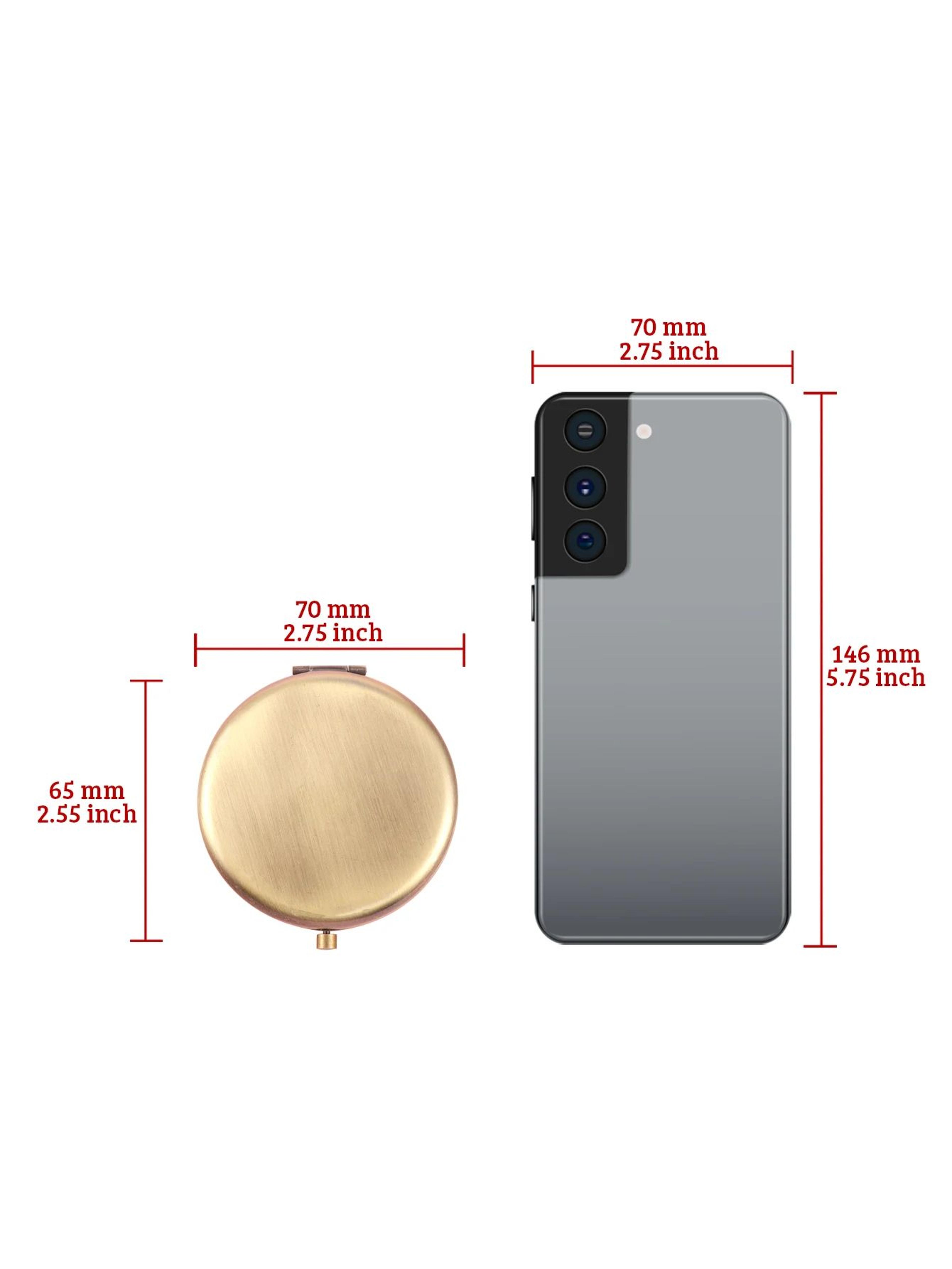 Double Sided Round Handheld Compact Makeup Mirror 3